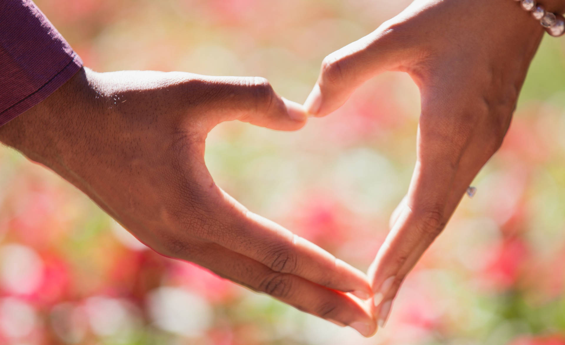 Couple In Love Heart Hand Background