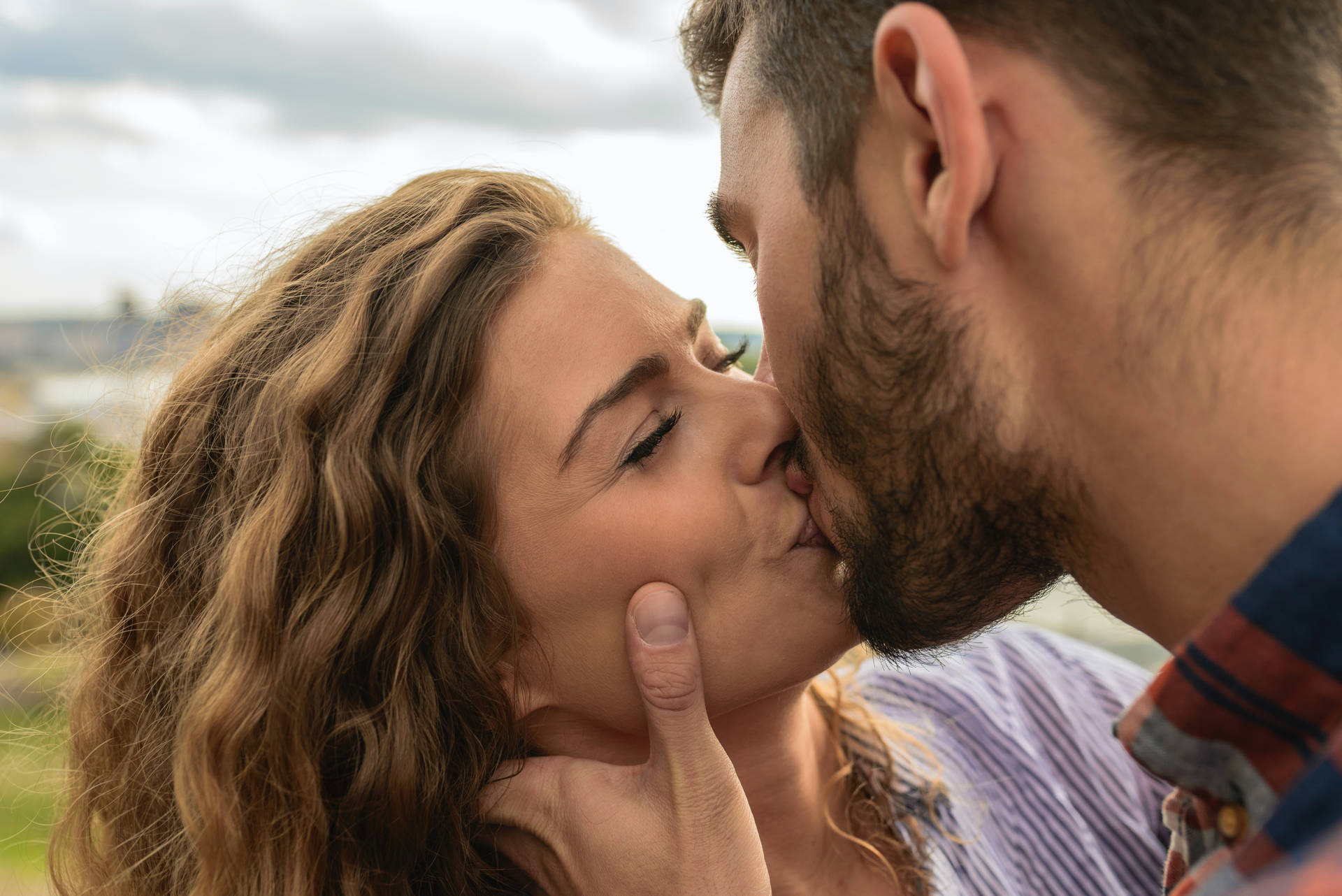 Couple In Love Kissing Background