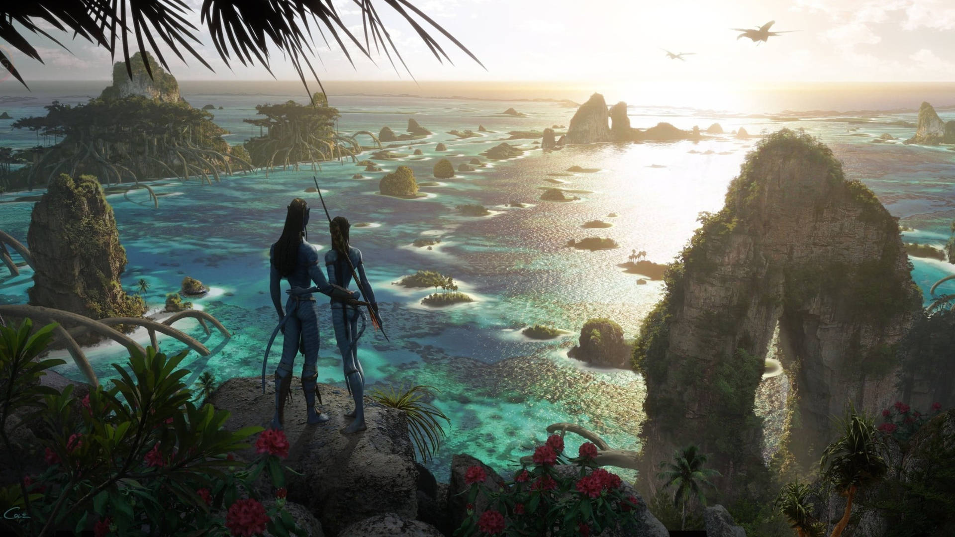 Couple In Pandora Ocean Background
