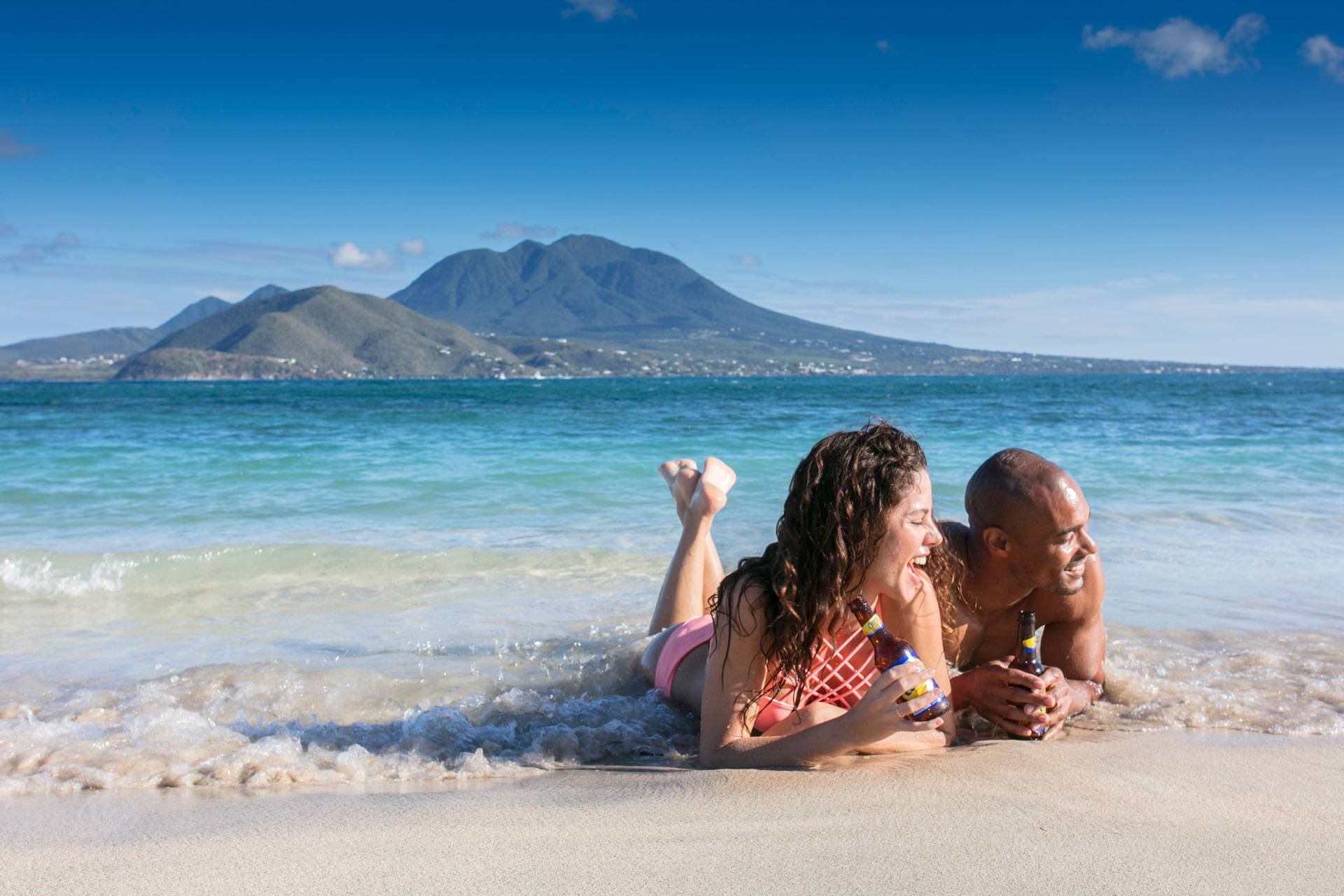 Couple In St Kitts And Nevis Background