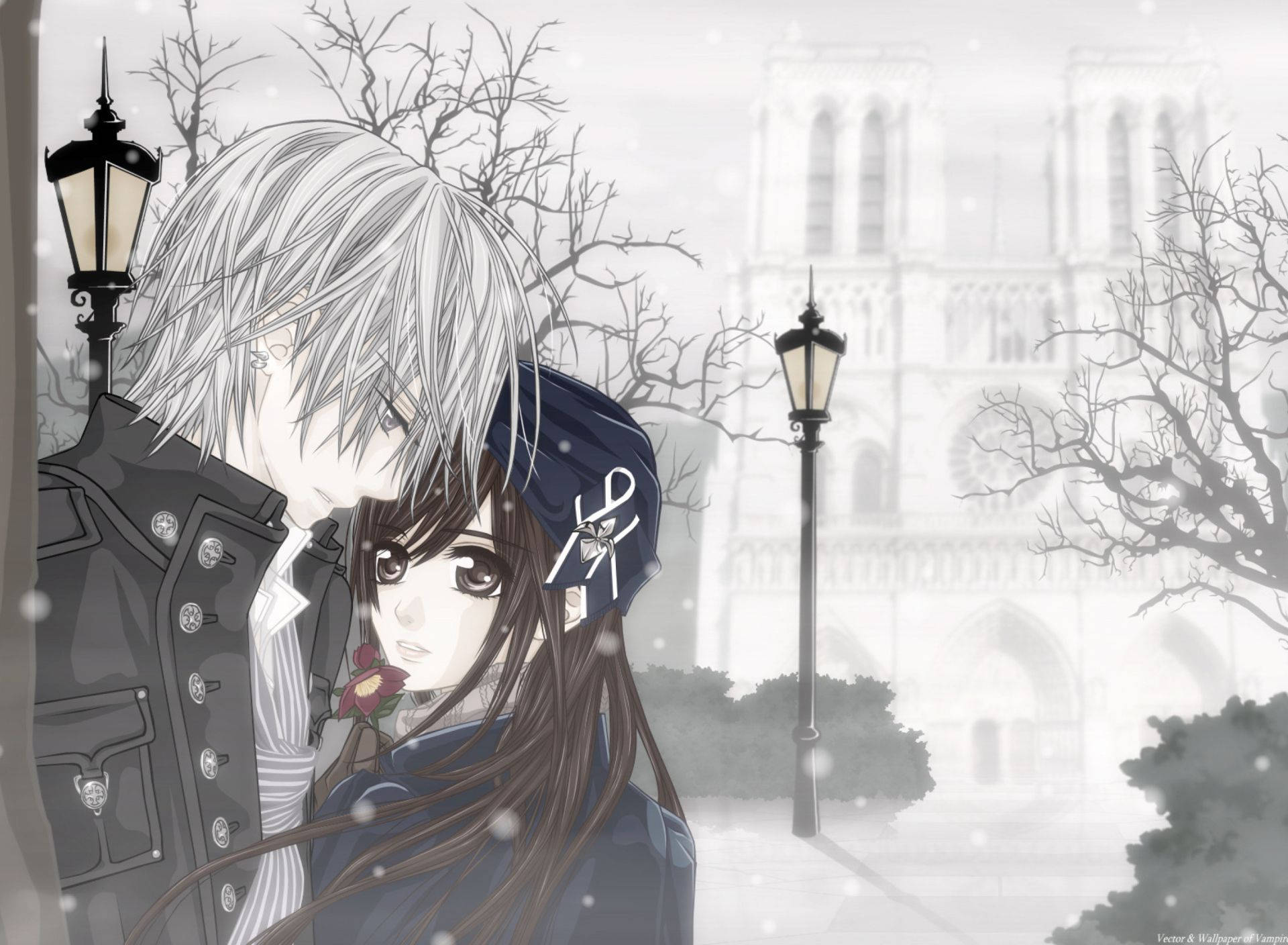Couple In Winter Weather Love Anime Background