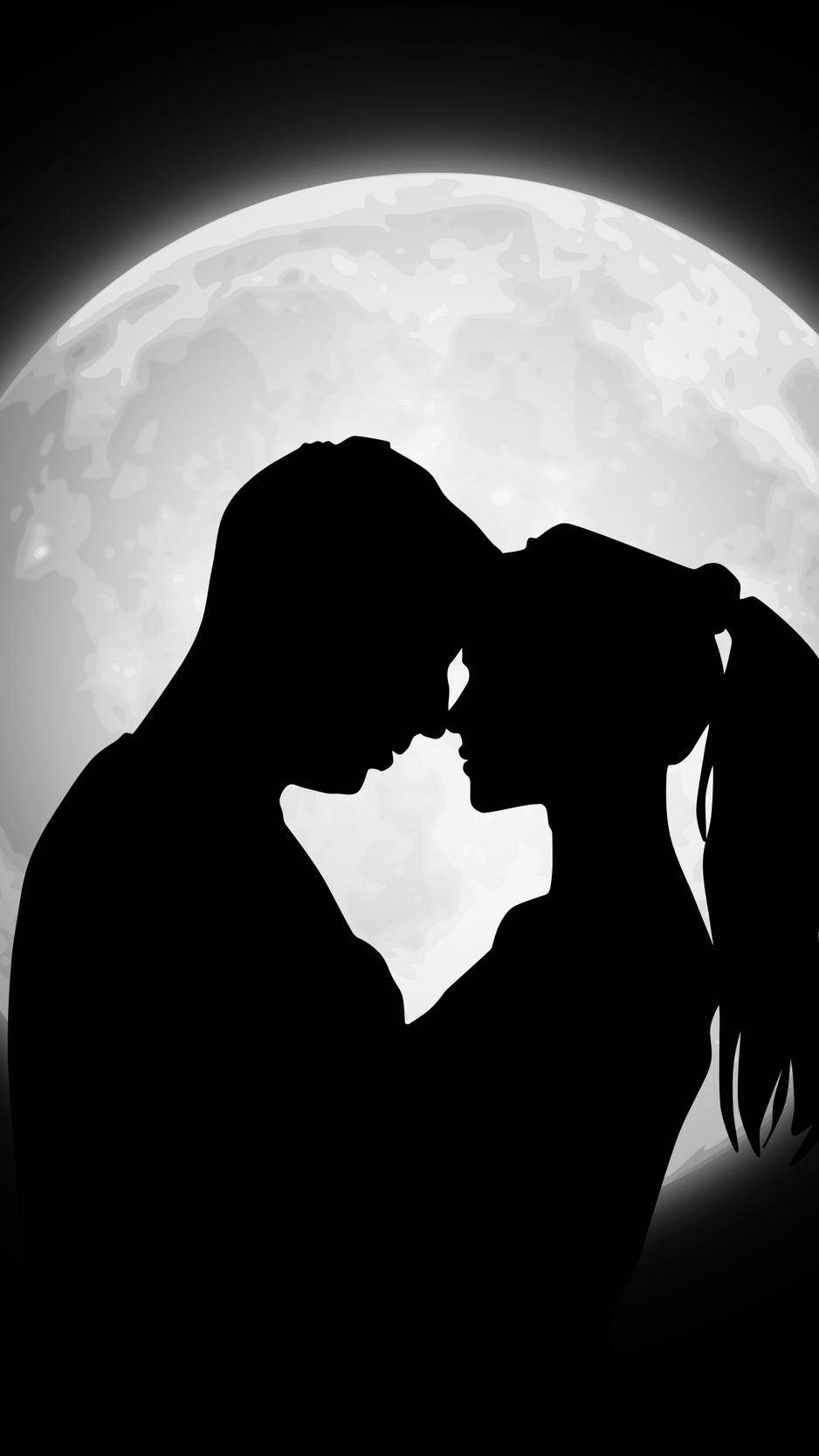 Couple Moon Silhouette Love Iphone Background