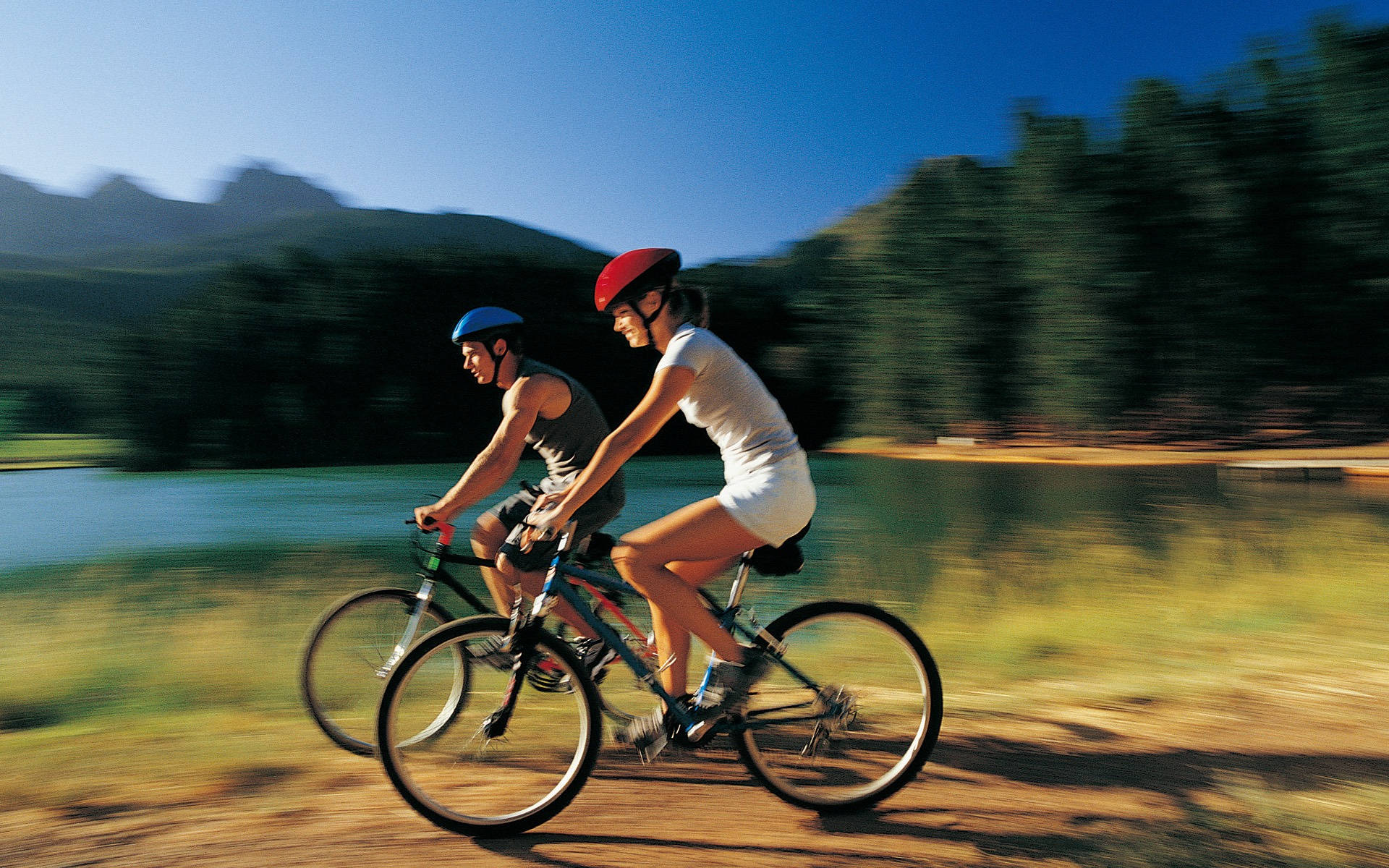 Couple On Bike Ride