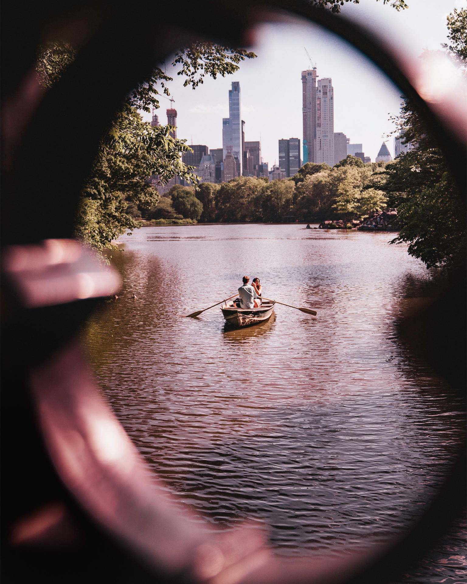 Couple On Boat In Central Park