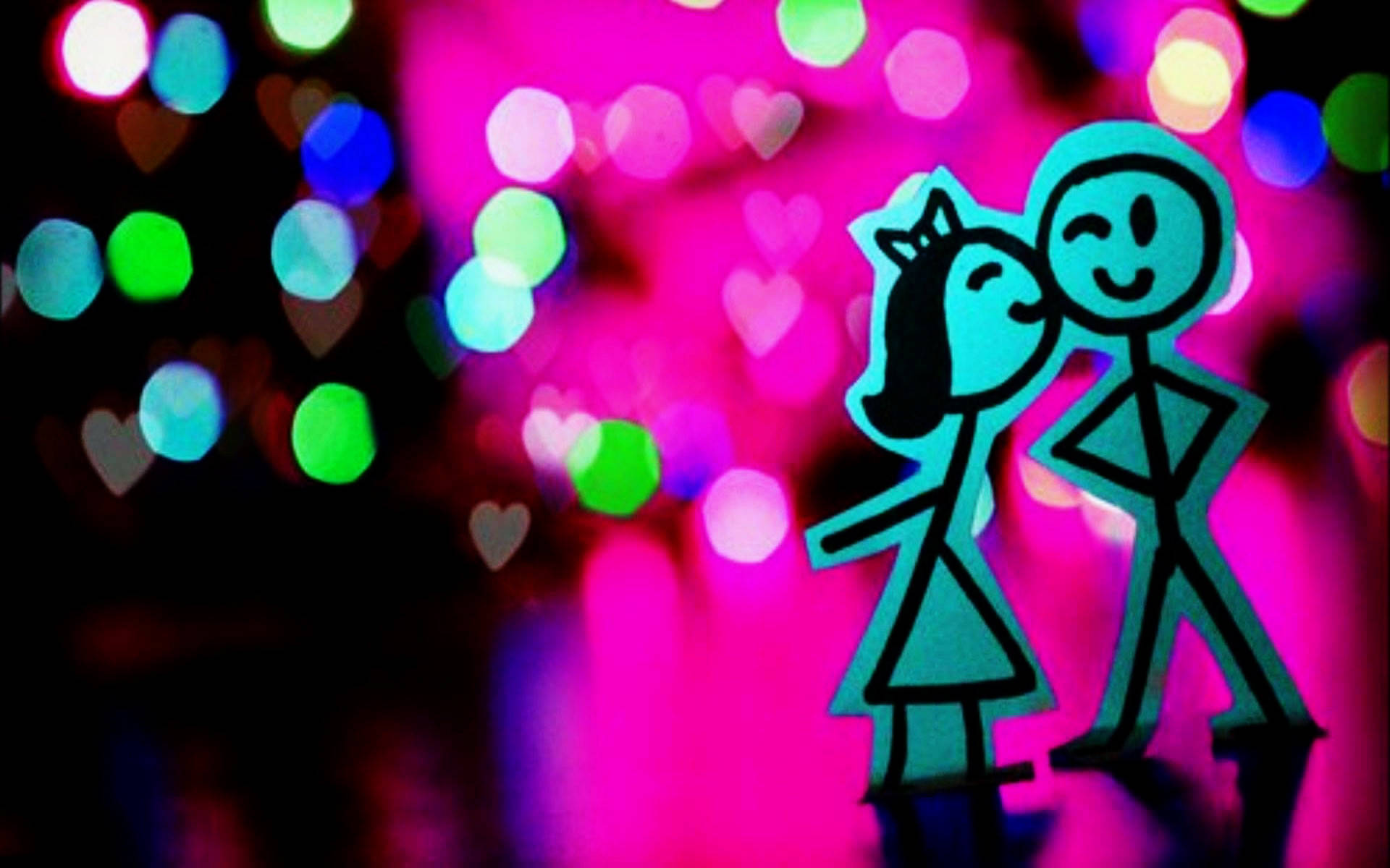 Couple Paper Art Love Full Hd Background