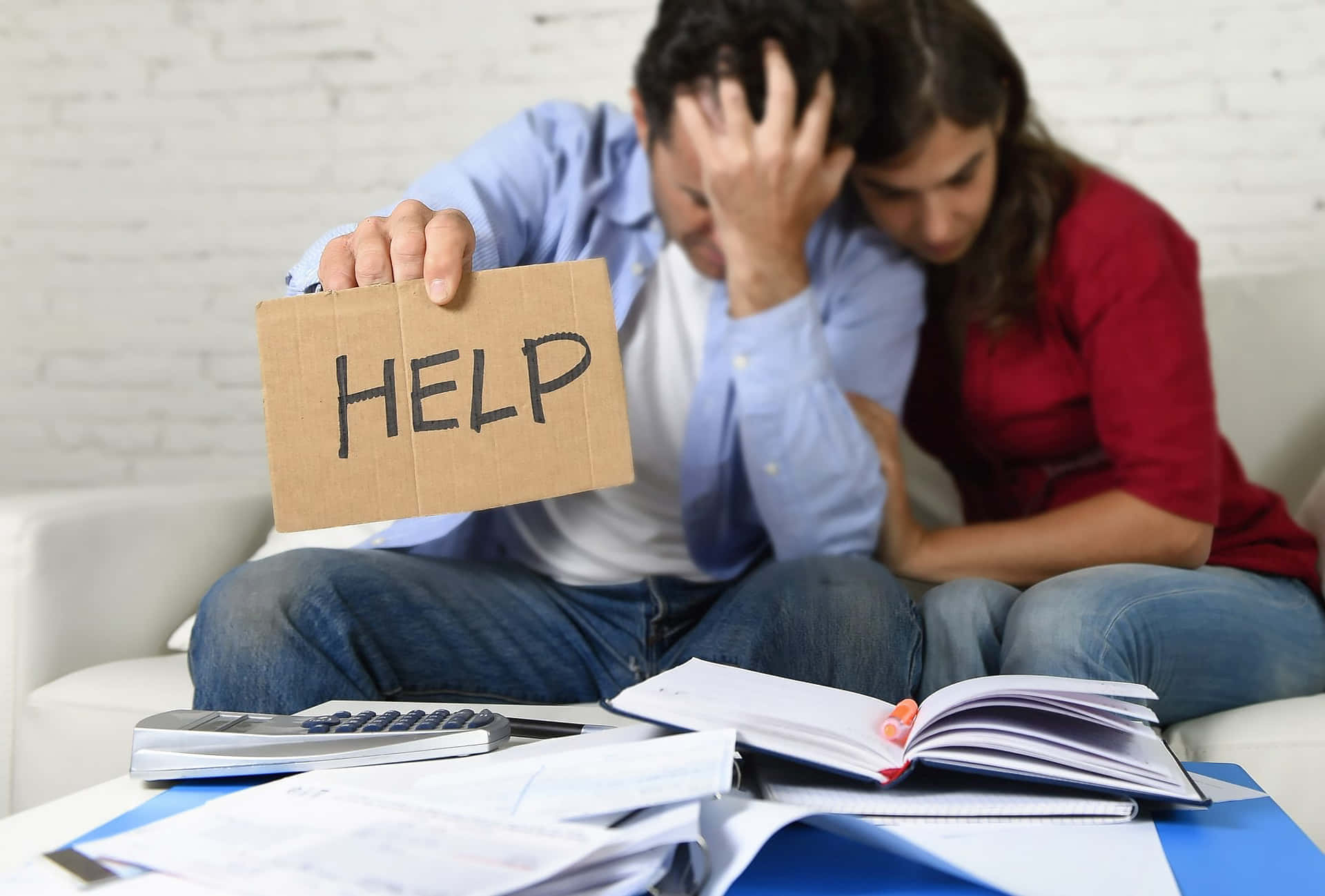 Couple Perturbed By Financial Problems Background