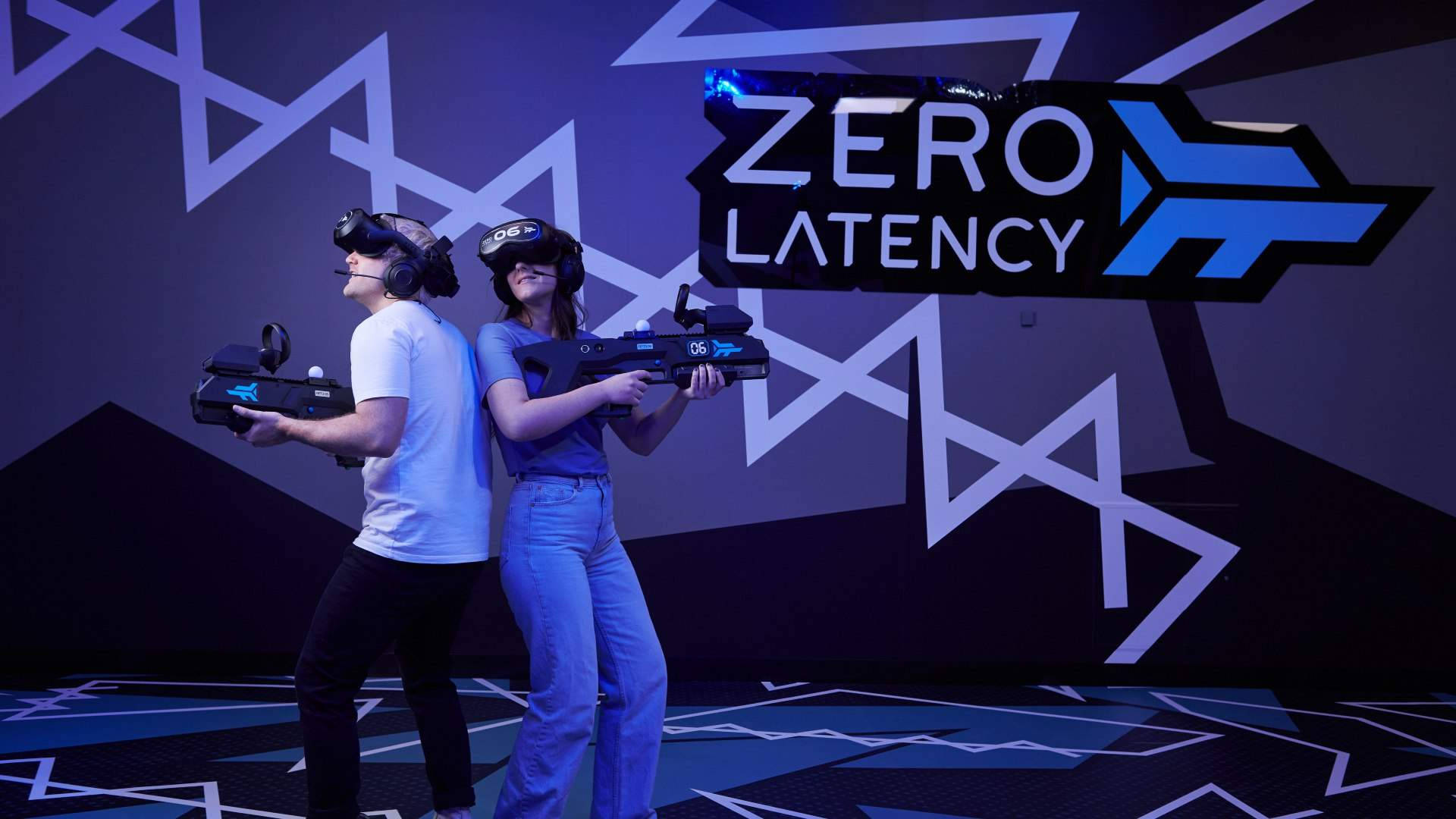 Couple Playing Laser Tag Background