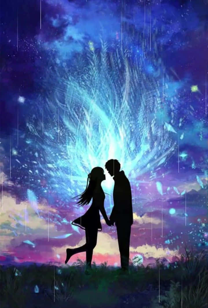 Couple Silhouette In Galaxy Romance Anime