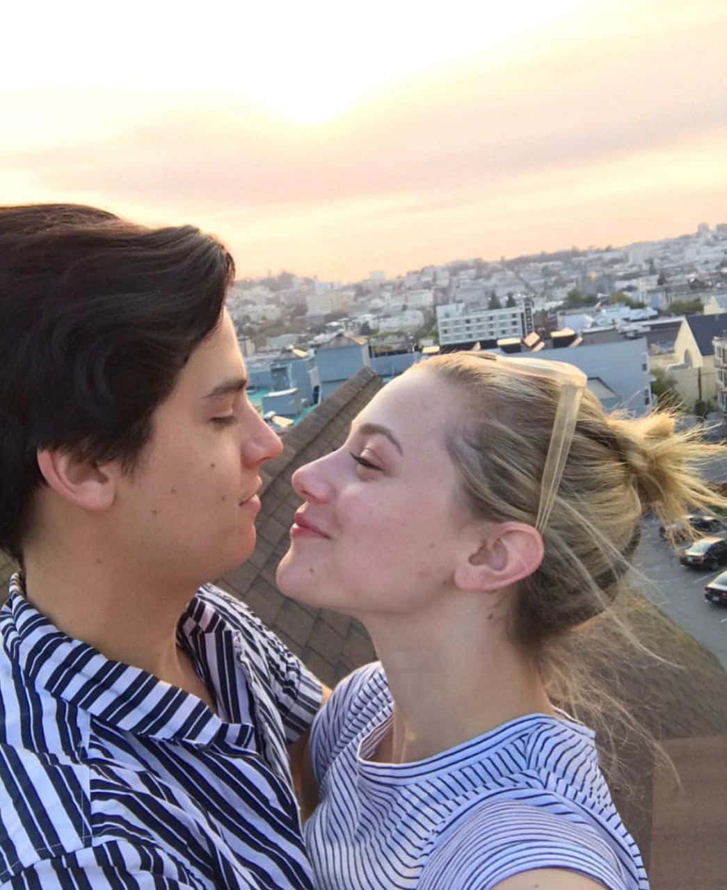 Couple Sunset Rooftop Selfie