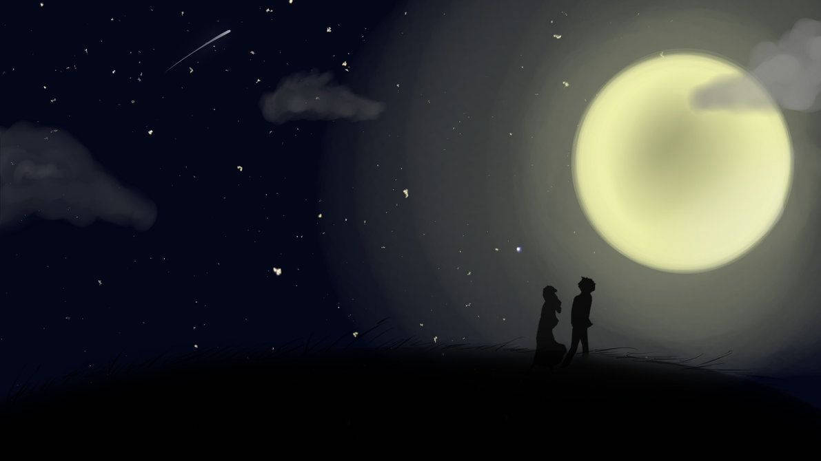 Couple Under The Moonlight Deviantart Background