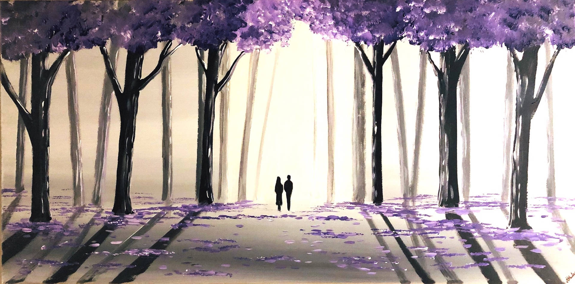Couple Under The Purple Tree