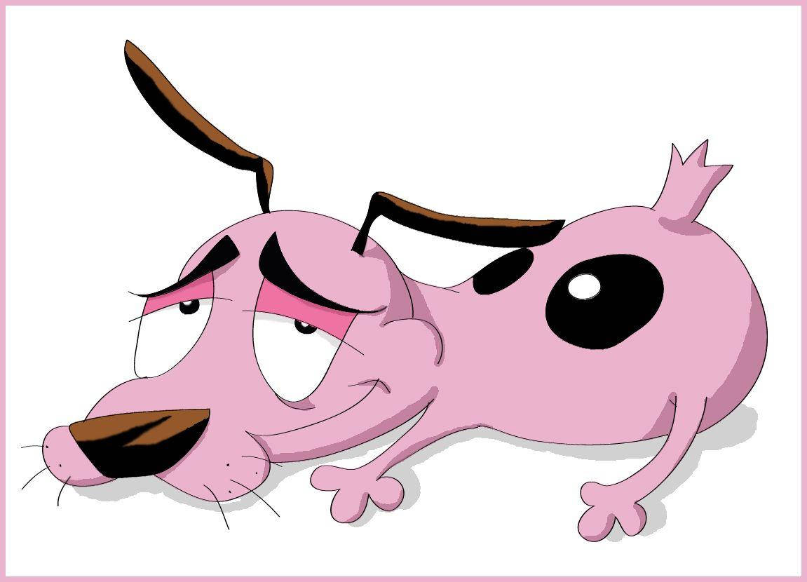 Courage Pink Cartoon Dog