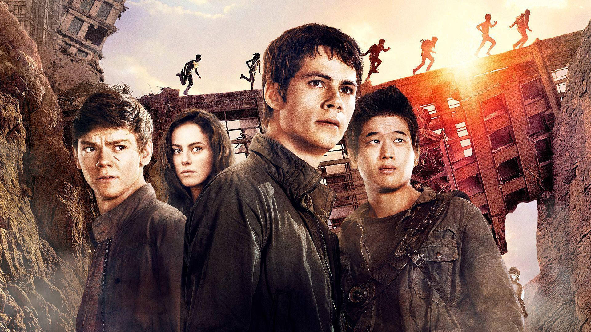 Courageous Gladers Navigating Through The Scorch In Maze Runner Background