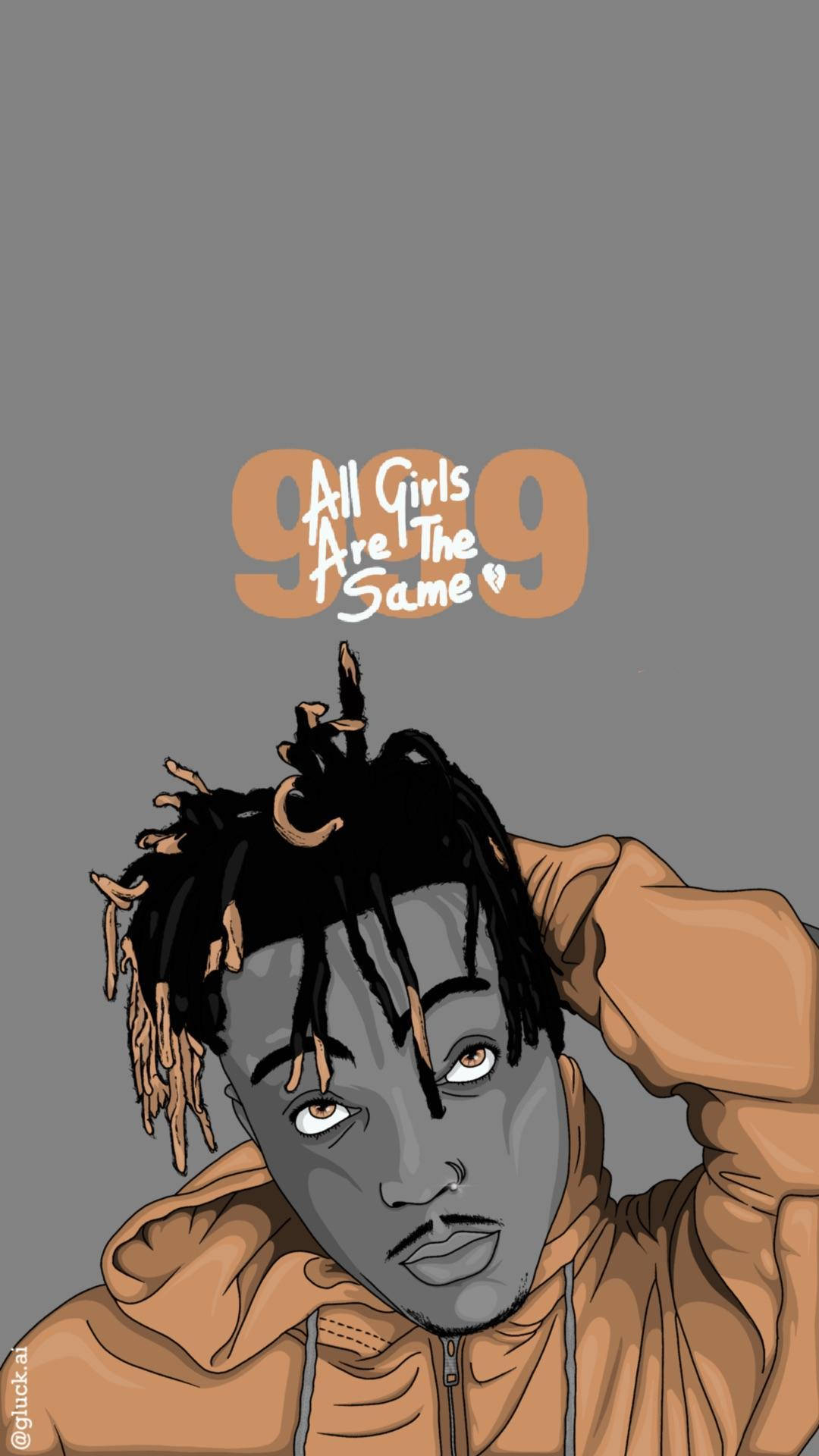 Cover Image For Juice Wrld Cartoon Background