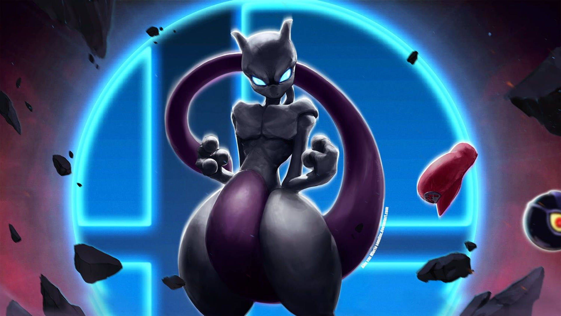 Cover Your Eyes, The Mighty Mewtwo Is Here! Background