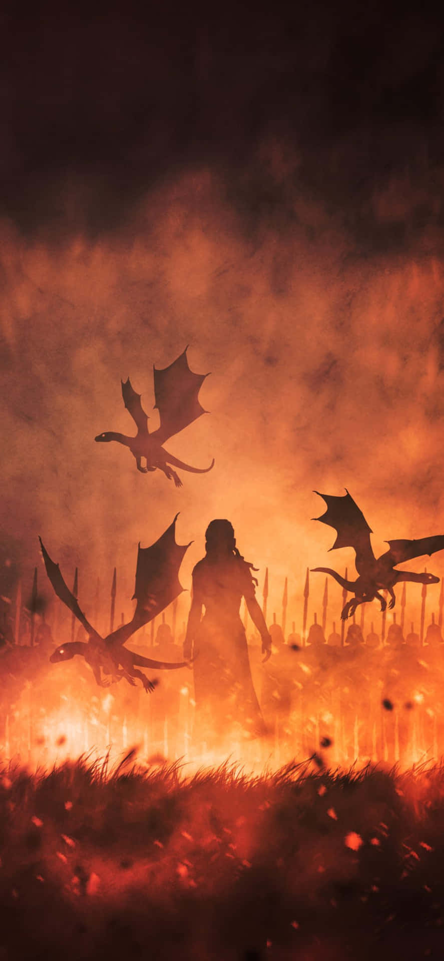 Cover Your Iphone With The Scorching Hot Design Of The Fire & Ice Of The Game Of Thrones Background