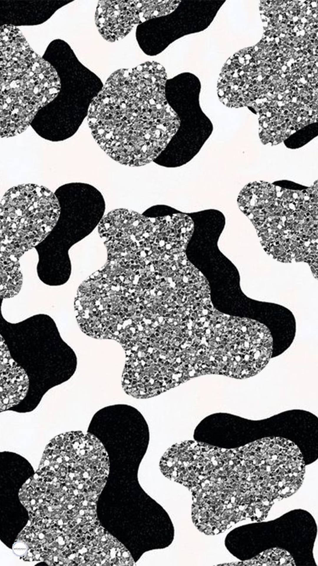 Cow Print Glitter Pattern Background