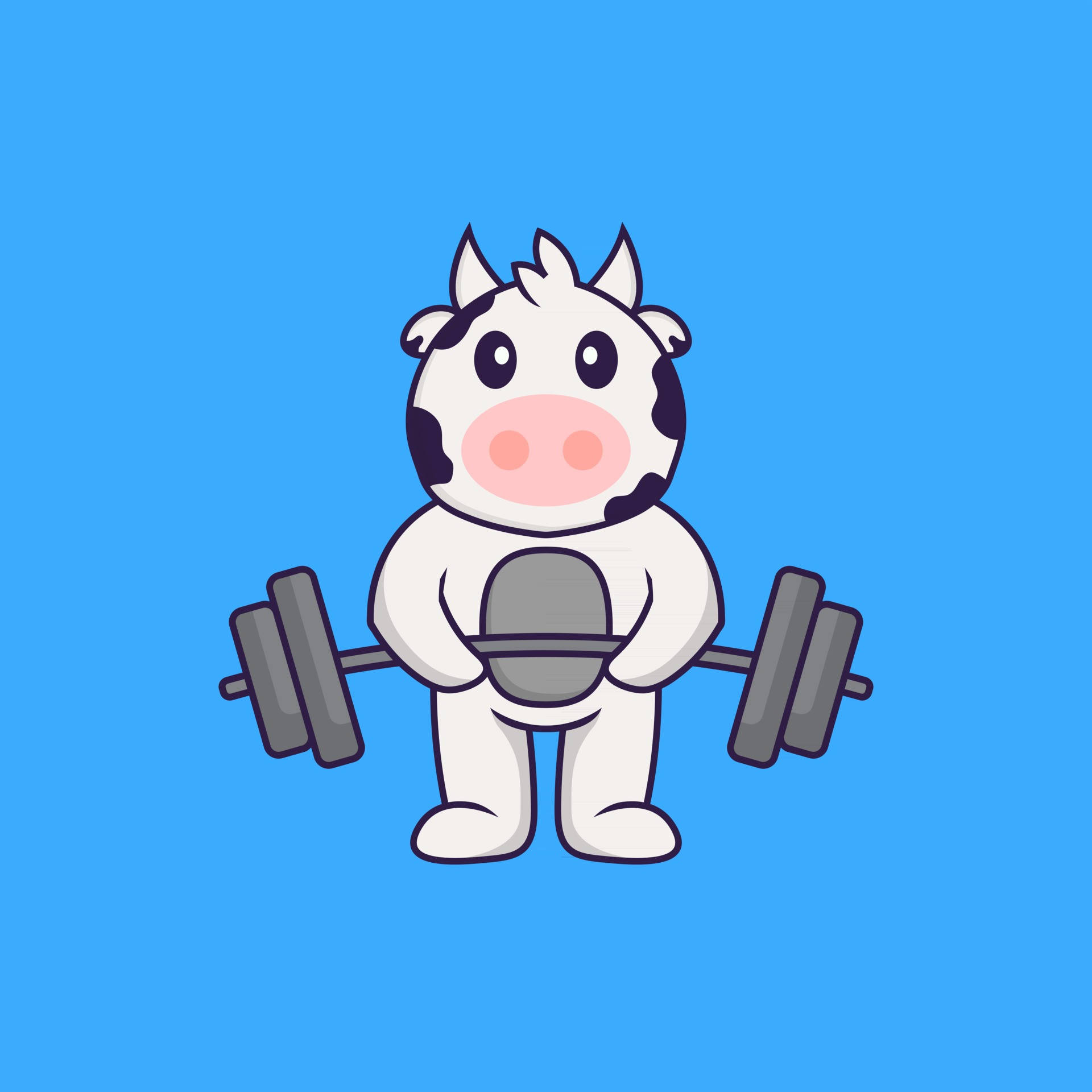 Cow With Barbell Art Background