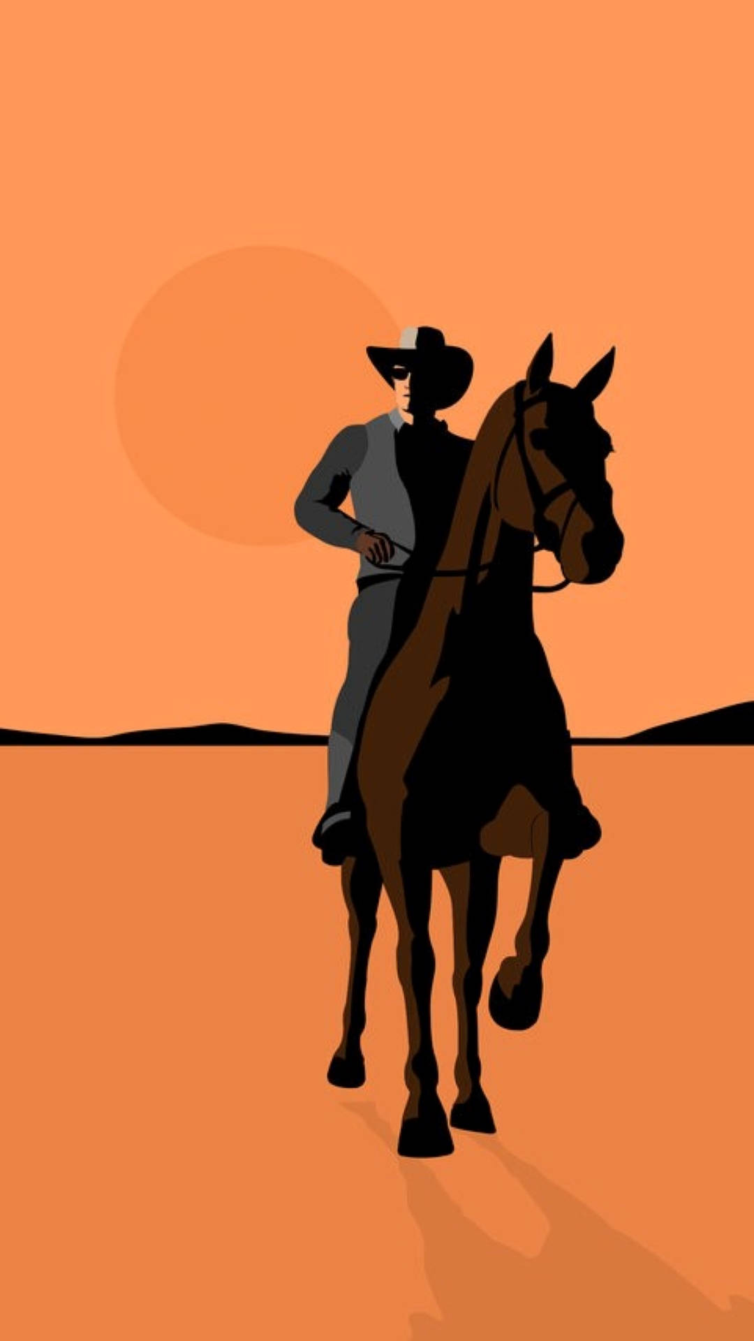 Cowboy Orange Vector Background