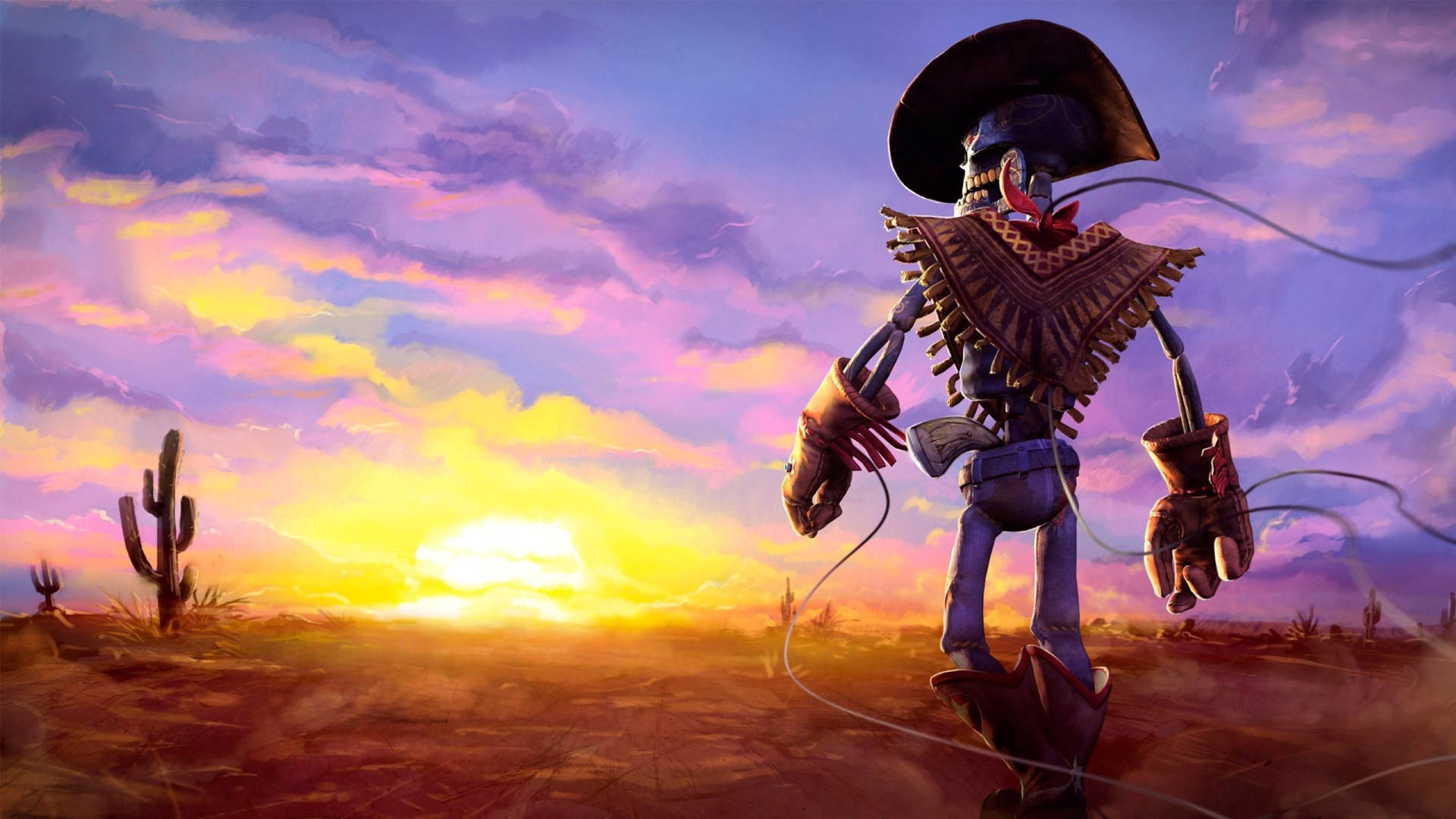 Cowboy Skeleton Art Background