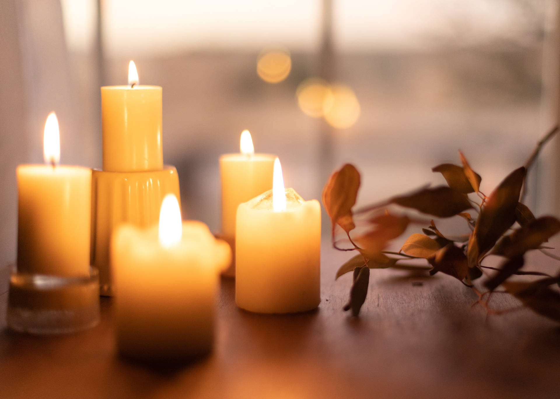 Cozy Autumn Candles Background