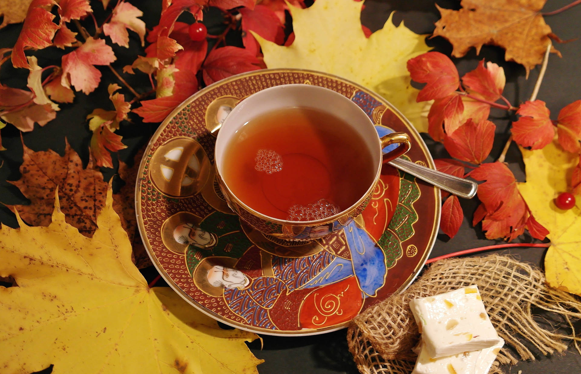 Cozy Autumn Tea Background