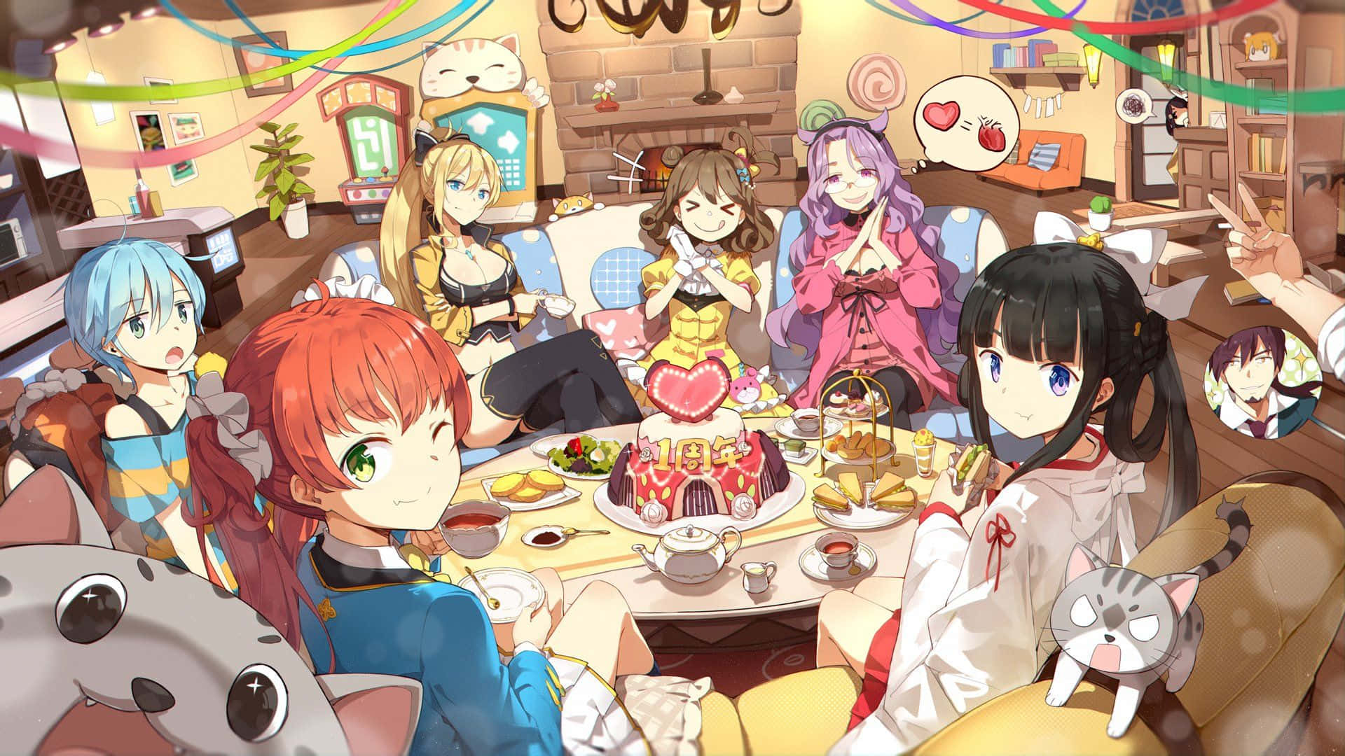 Cozy Cafe Ambiance At Cafe Anime Background