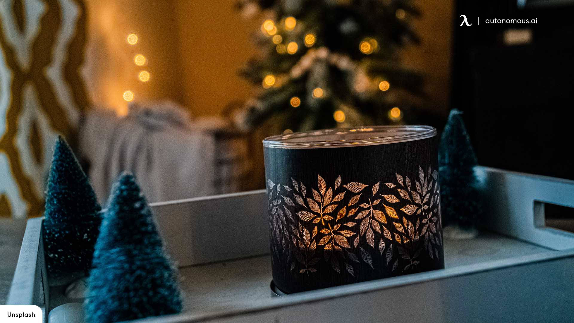Cozy Christmas Aesthetic Candle Background