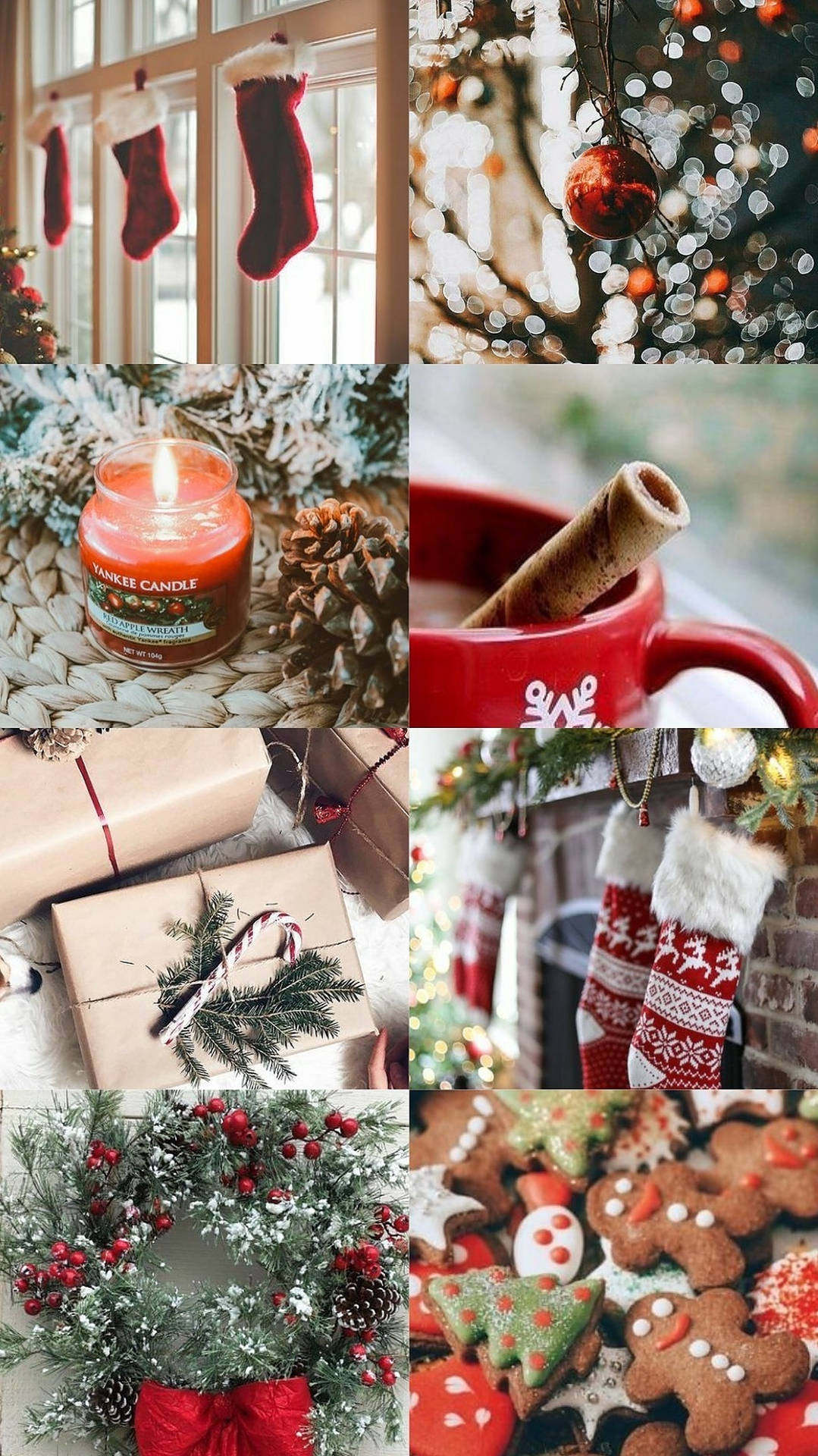 Cozy Christmas Aesthetic Collage Background