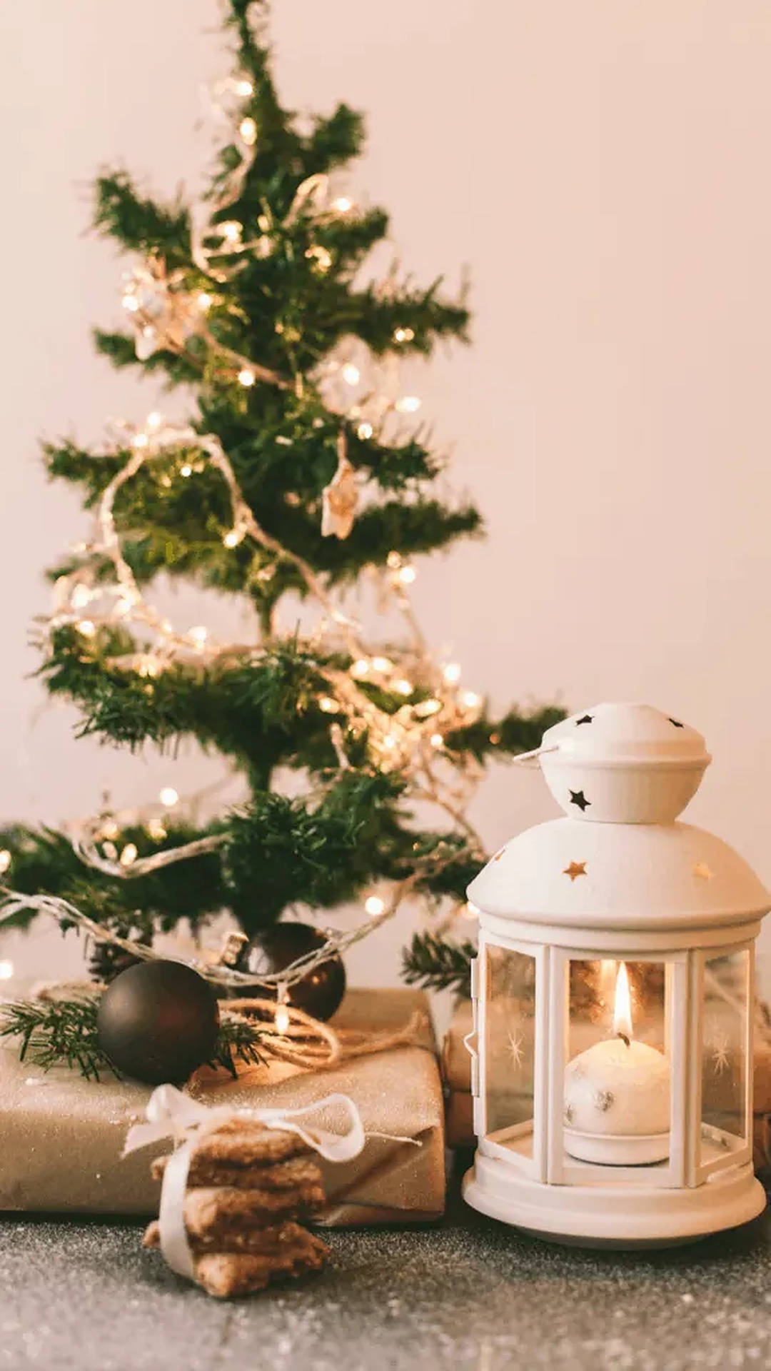Cozy Christmas Aesthetic Lantern Background