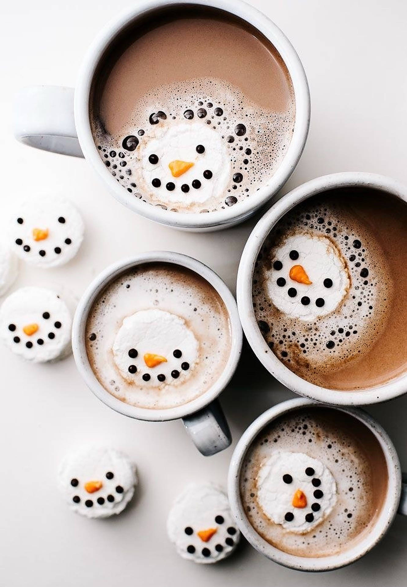 Cozy Christmas Aesthetic Snowman Drink Background