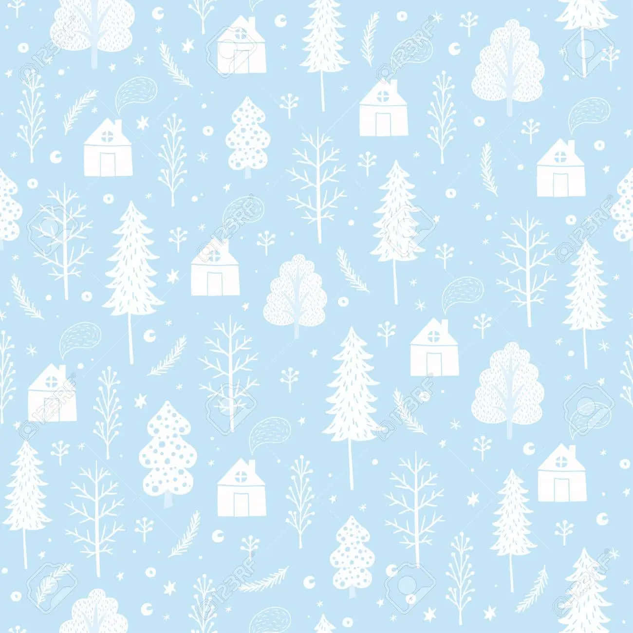 Cozy Christmas Decor Light Blue Background