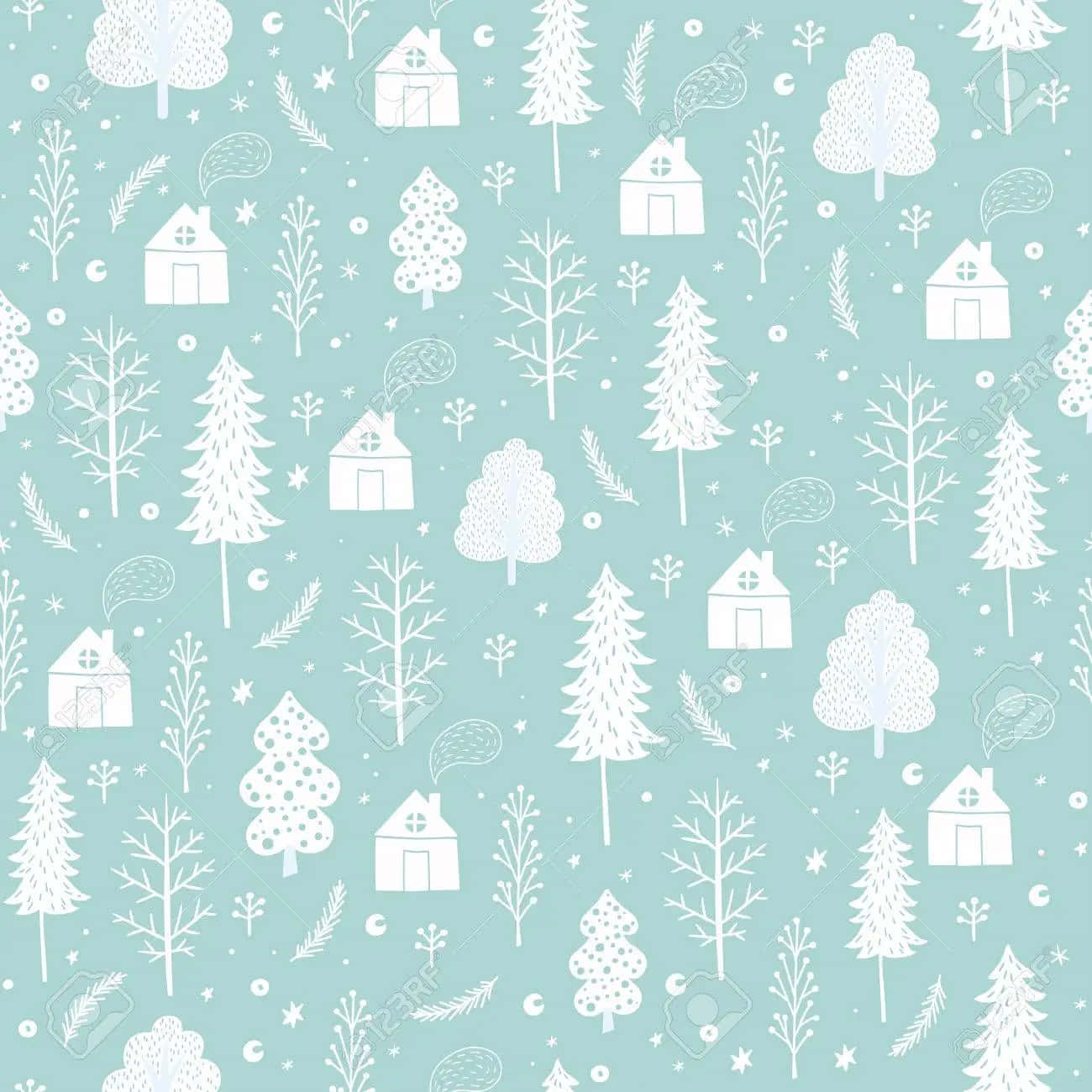 Cozy Christmas Decor Light Green Background