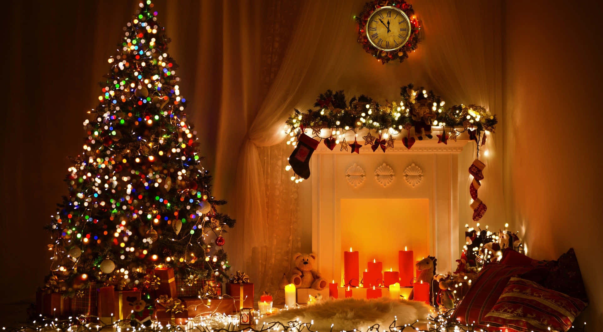 Cozy Christmas Fireplace Decoration.jpg Background