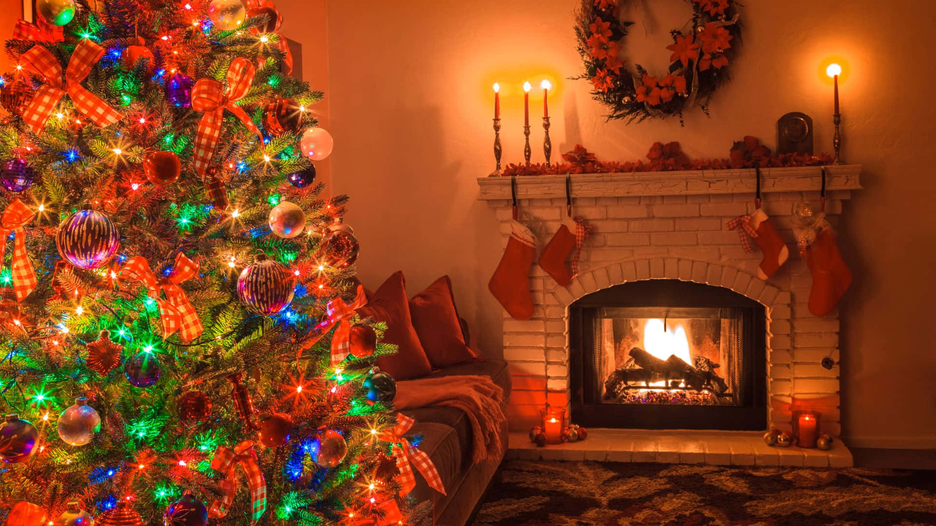 Cozy Christmas Fireplace Decoration.jpg Background