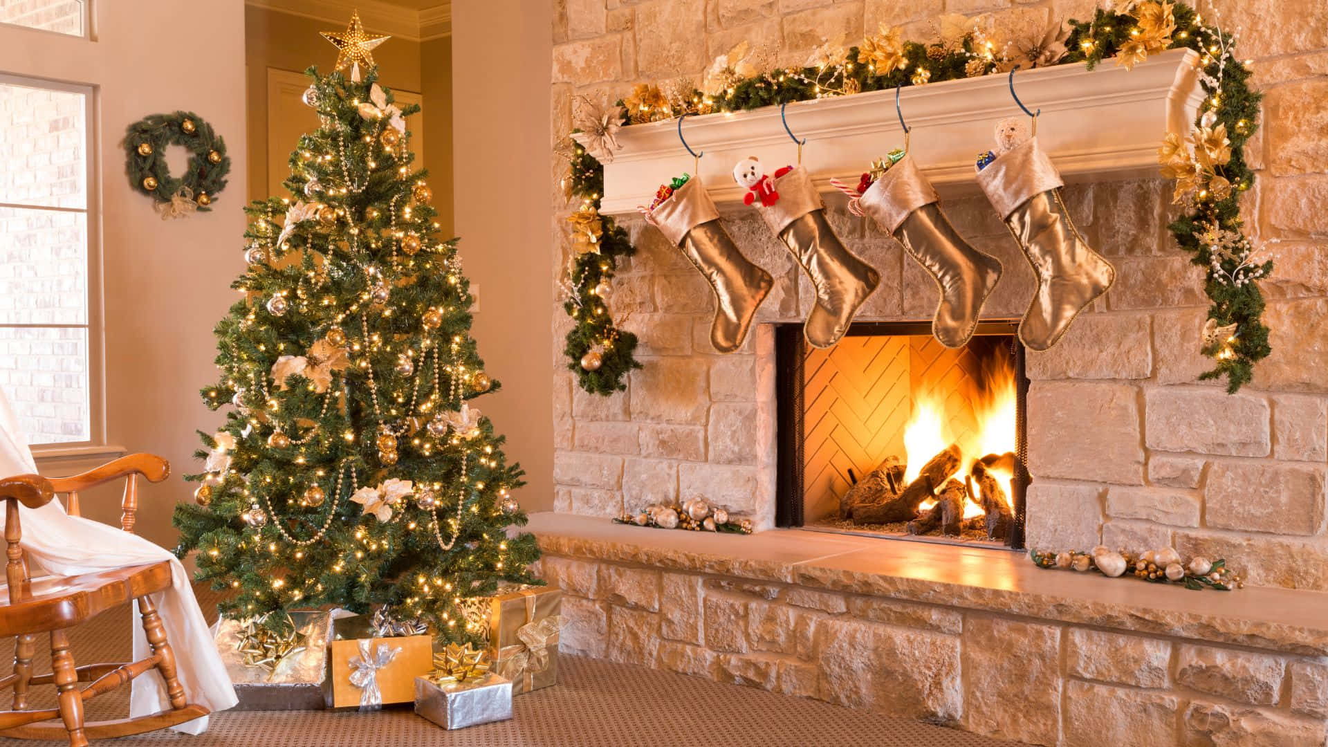 Cozy Christmas Fireplace Decorations.jpg Background
