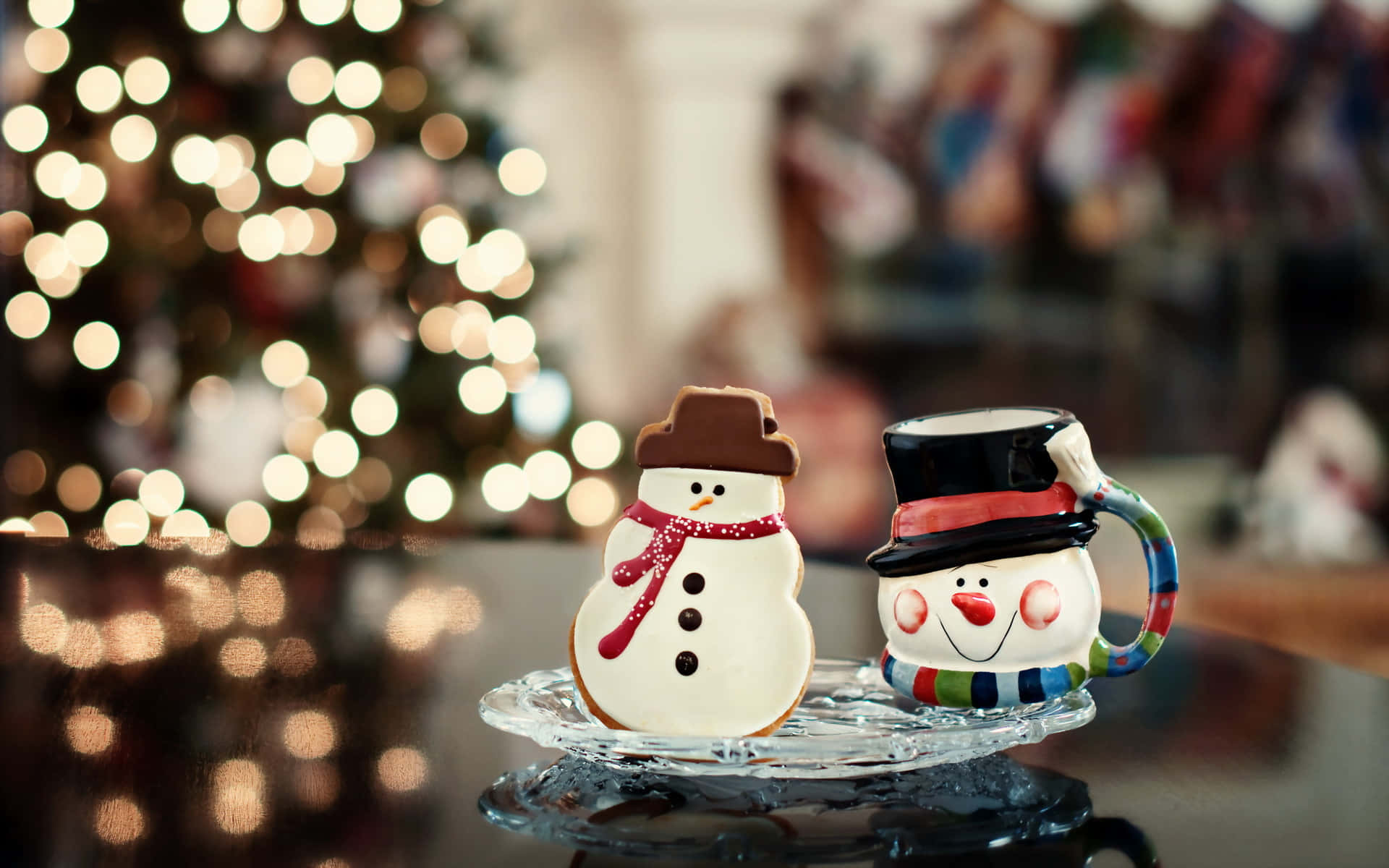 Cozy Christmas Ginger Snowman Mug Background