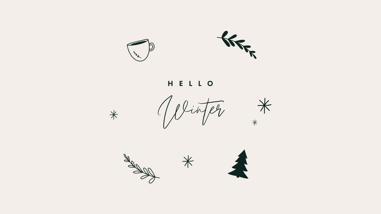 Cozy Design Hello Winter Desktop Background