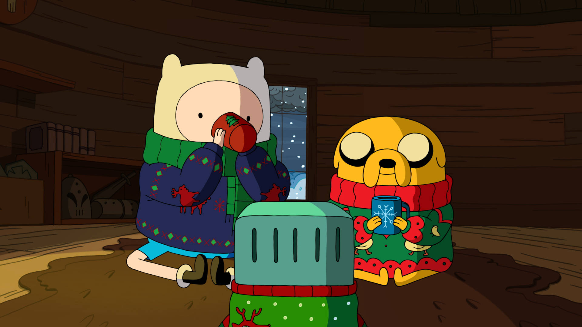 Cozy Holiday Adventure Time Laptop Background