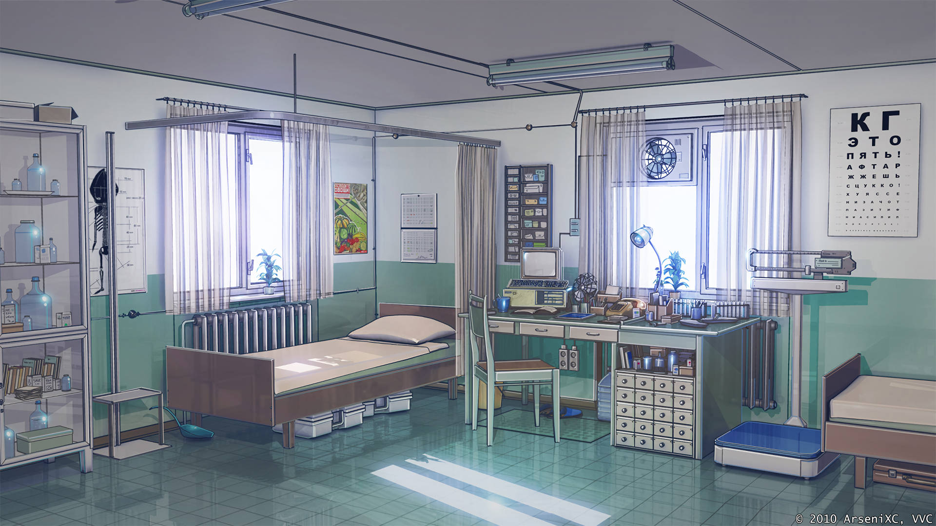 Cozy Hospital Room Digital Art Background