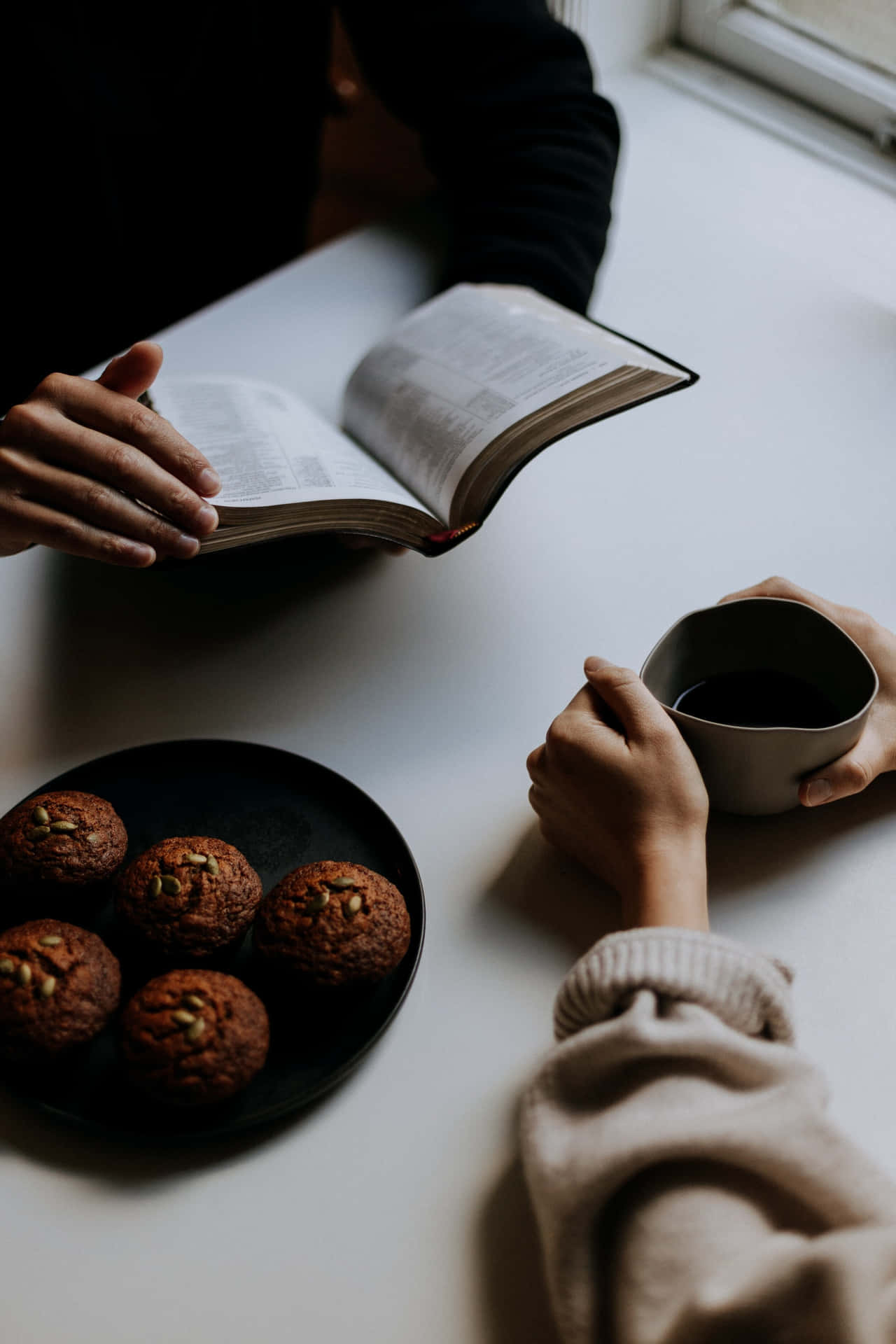 Cozy Readingwith Coffeeand Muffins Background