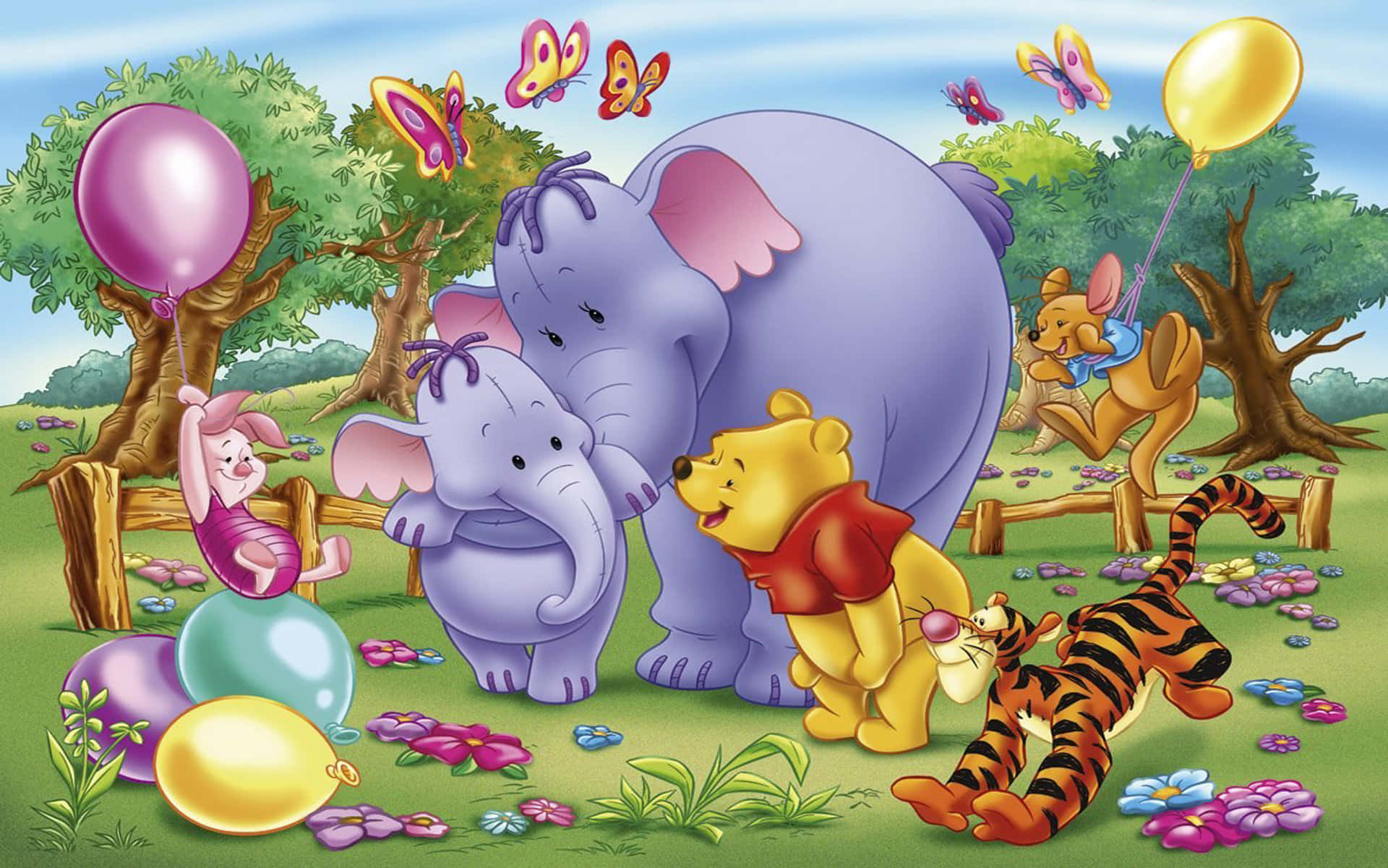 Cozy Up With Best Friends- Winnie The Pooh. Background