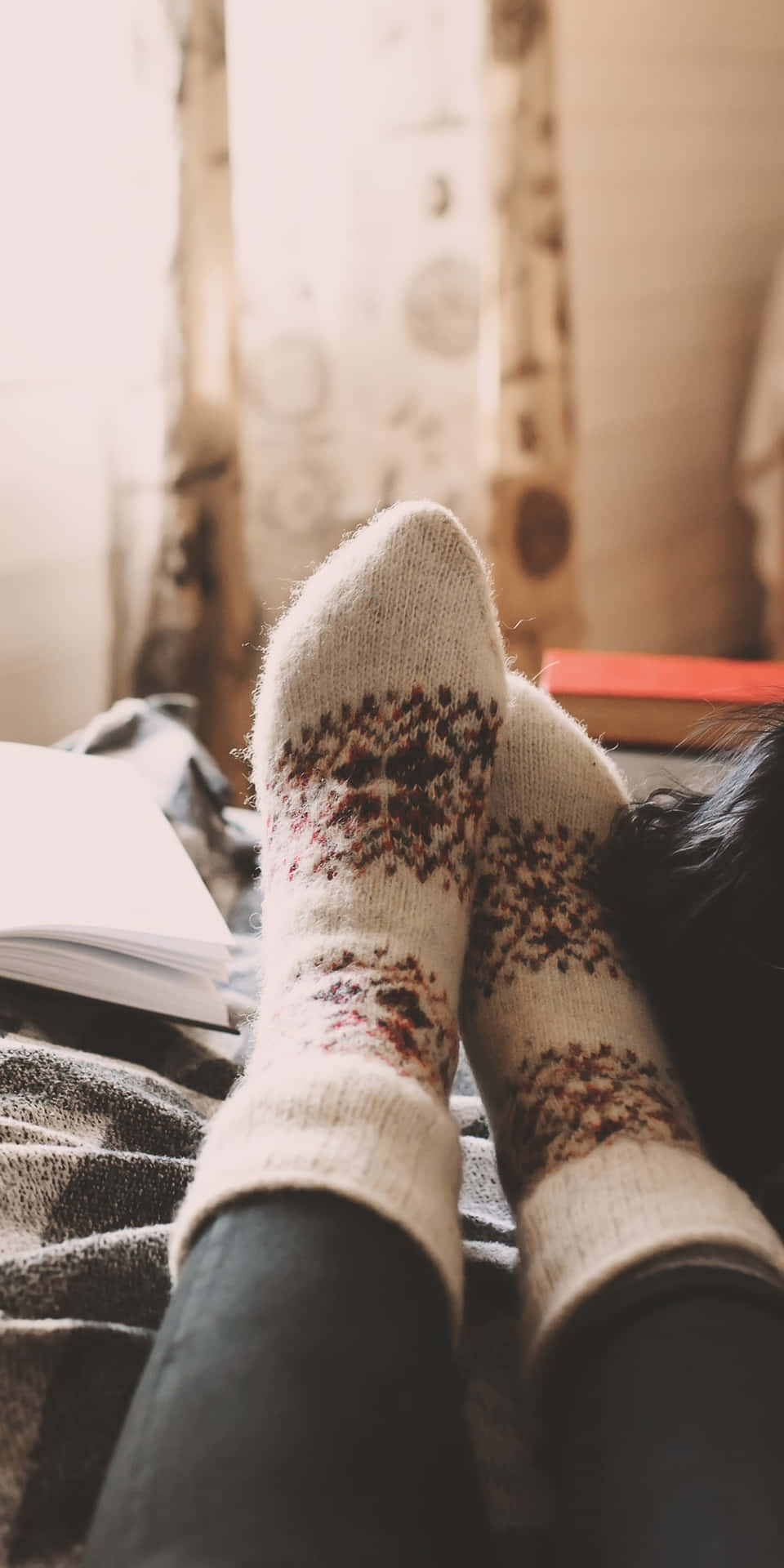 Cozy Winter Aesthetic Brown Winter Wool Sock