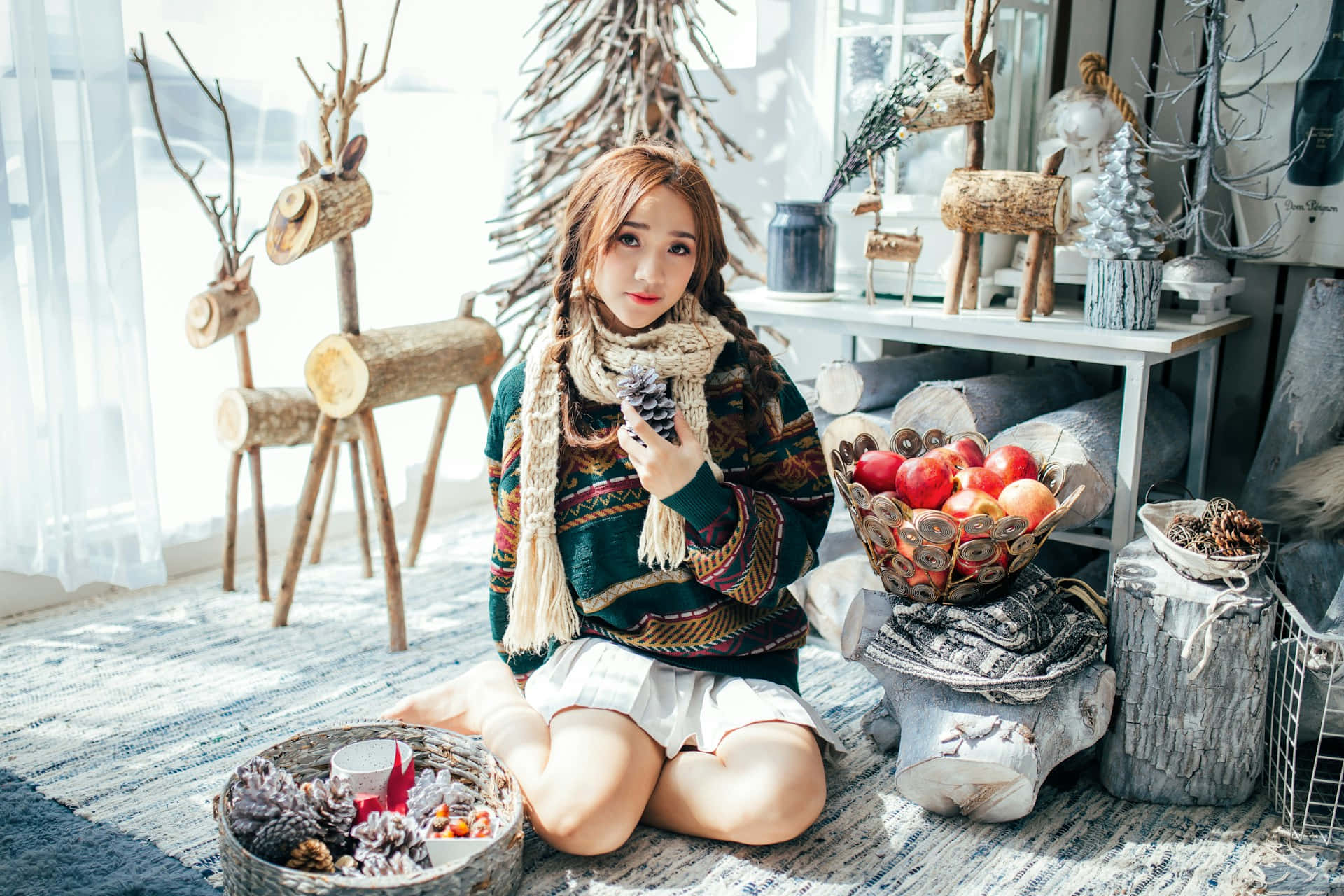 Cozy Winter Beautywith Decorations Background