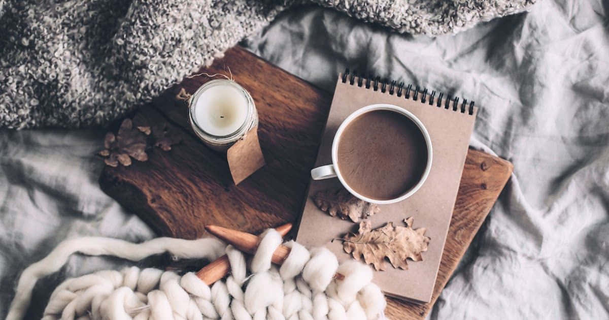 Cozy Winter Coffee On Bed Desktop Background