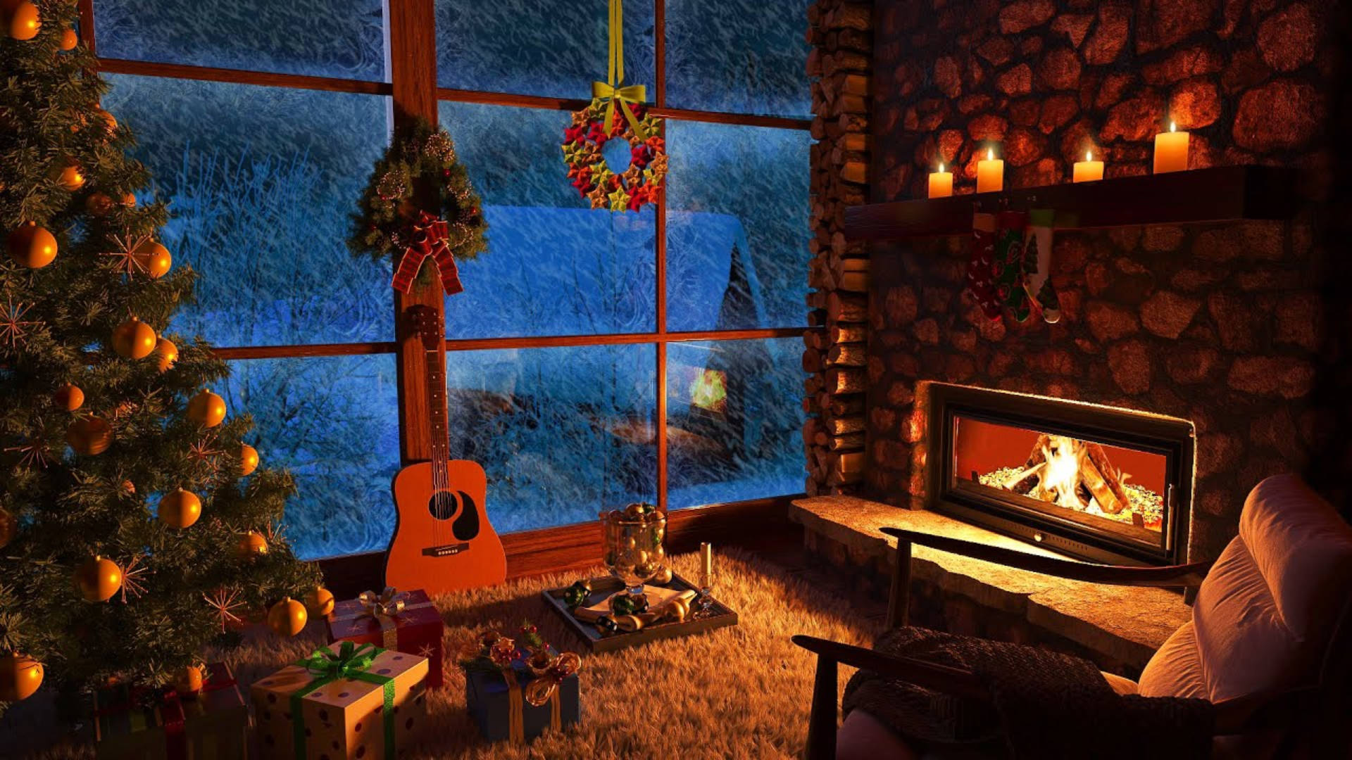 Cozy Winter Evening By The Warm Fireplace