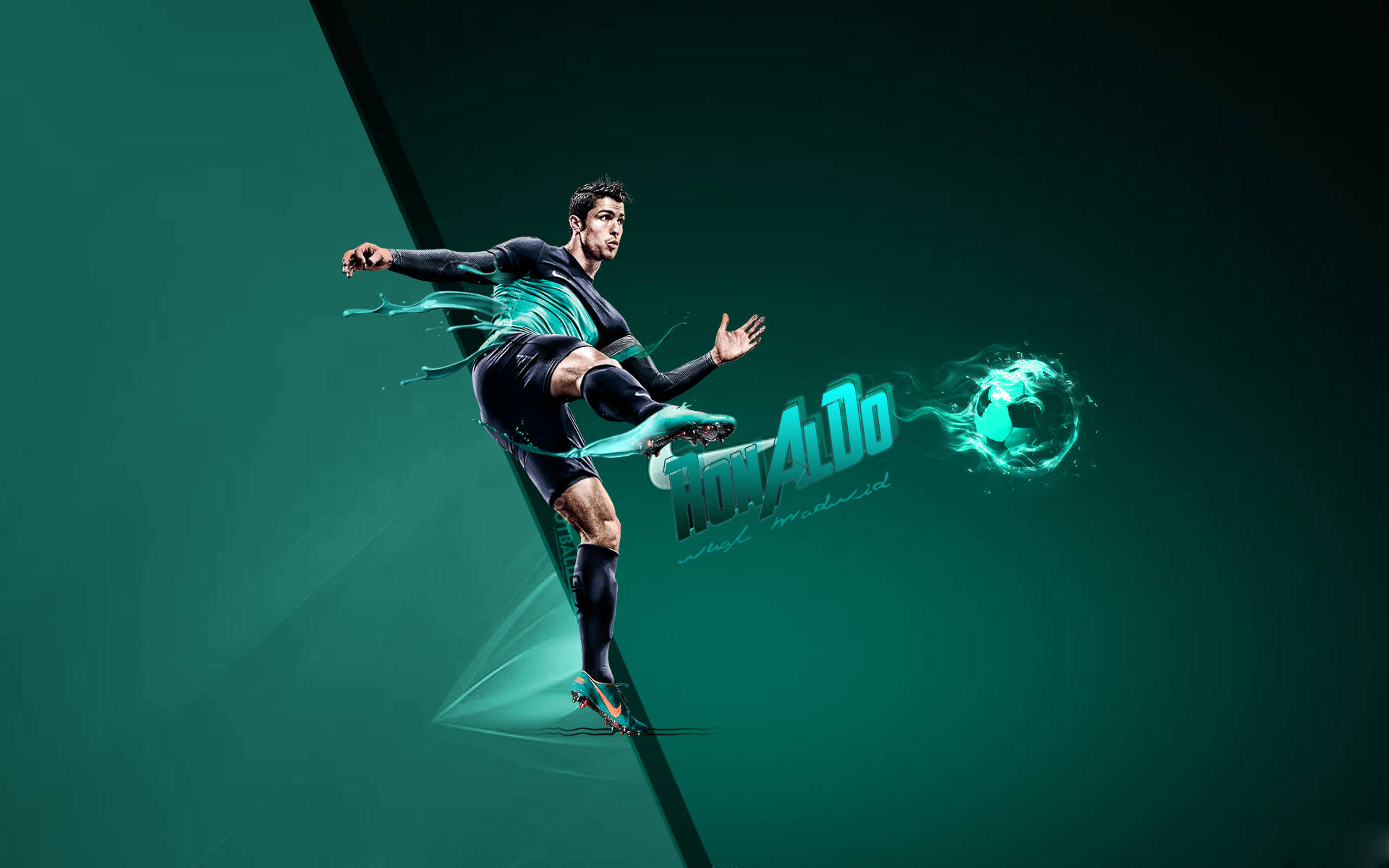 Cr7 Green Digital Edit Background