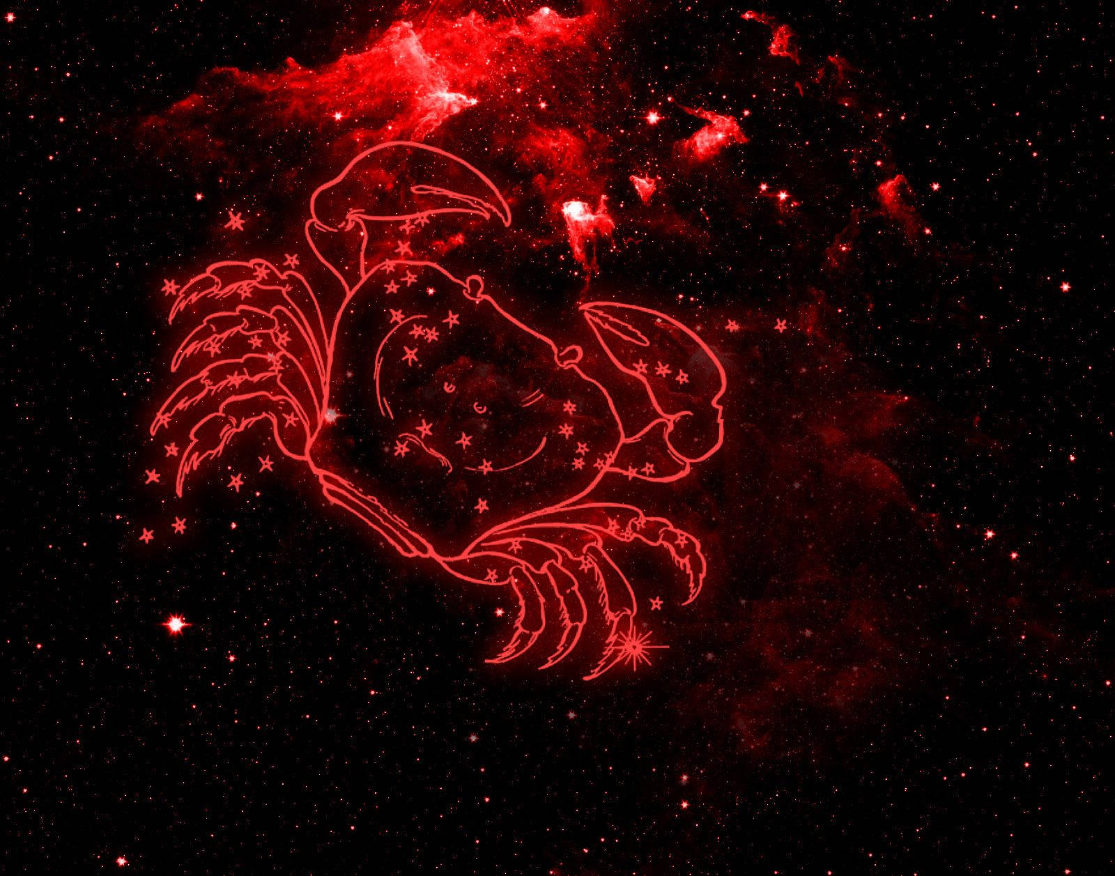 Crab Constellation As Cancer Symbol Background