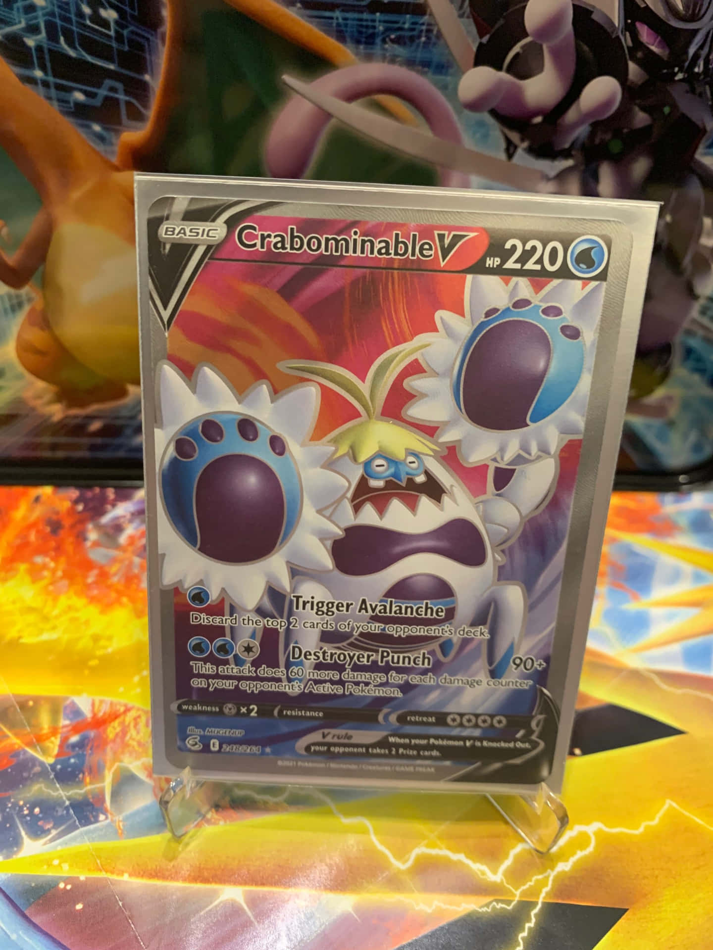 Crabominable Card In Abstract Background