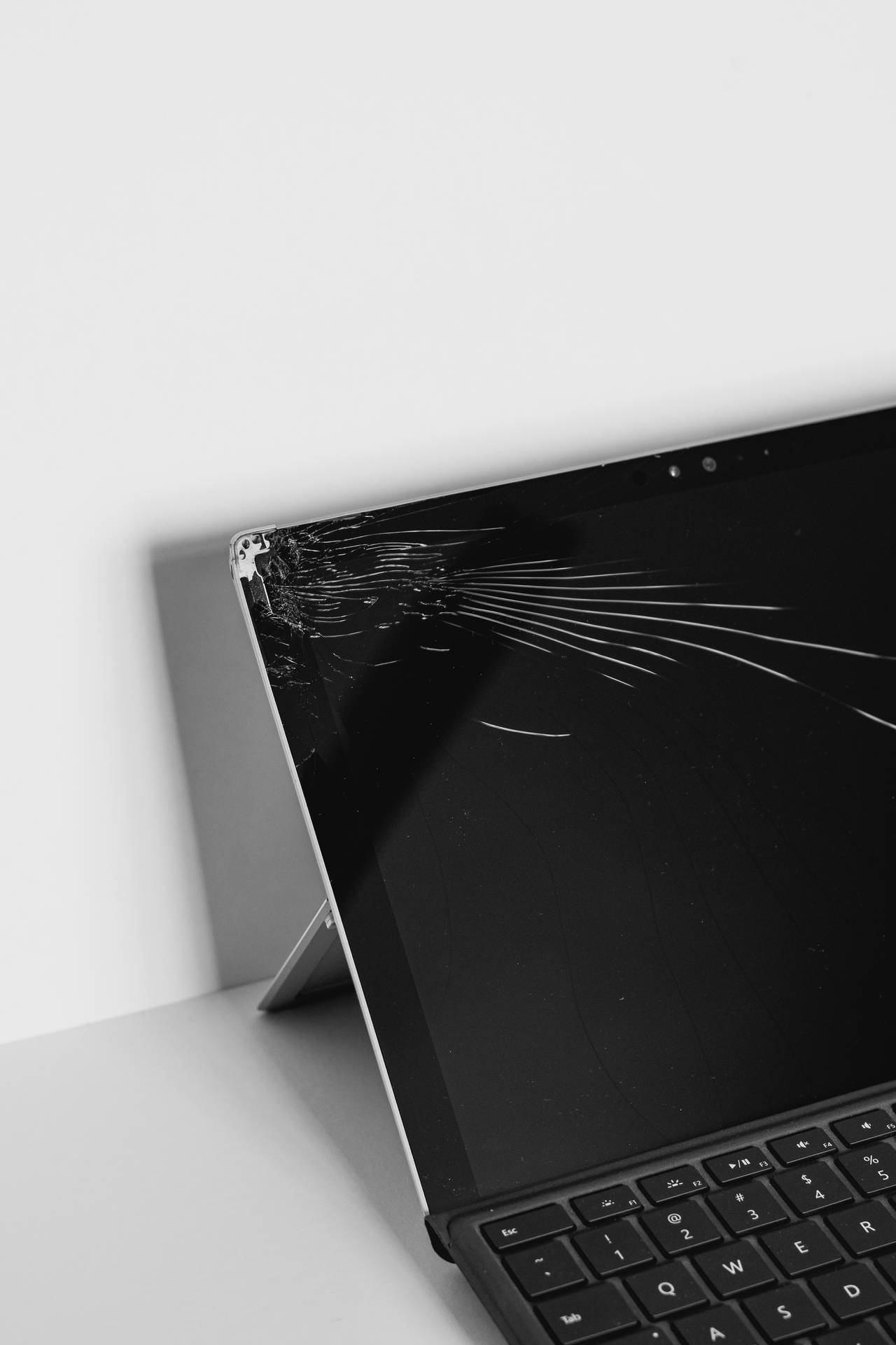 Crack On Broken Computer Screen Background